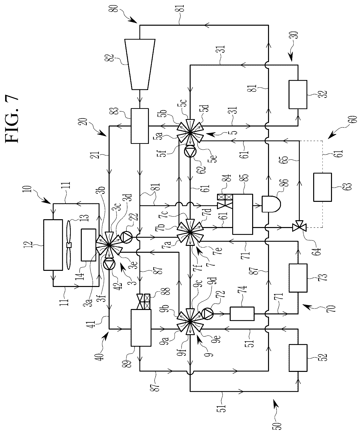 Patent US12311739 Figure 7 – Heat pump system for vehicle