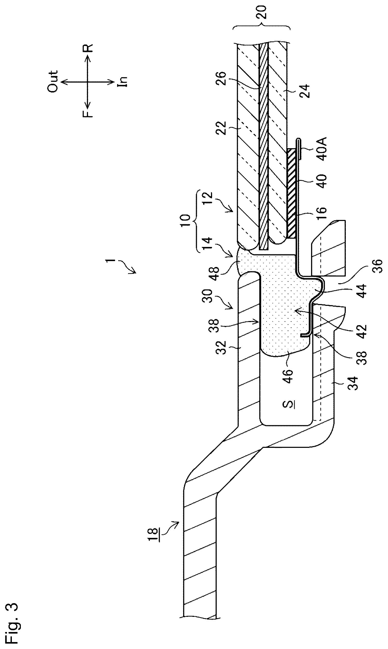 Patent US12311740 Figure 3 – Connective structure for cowl louver and windshield with molding