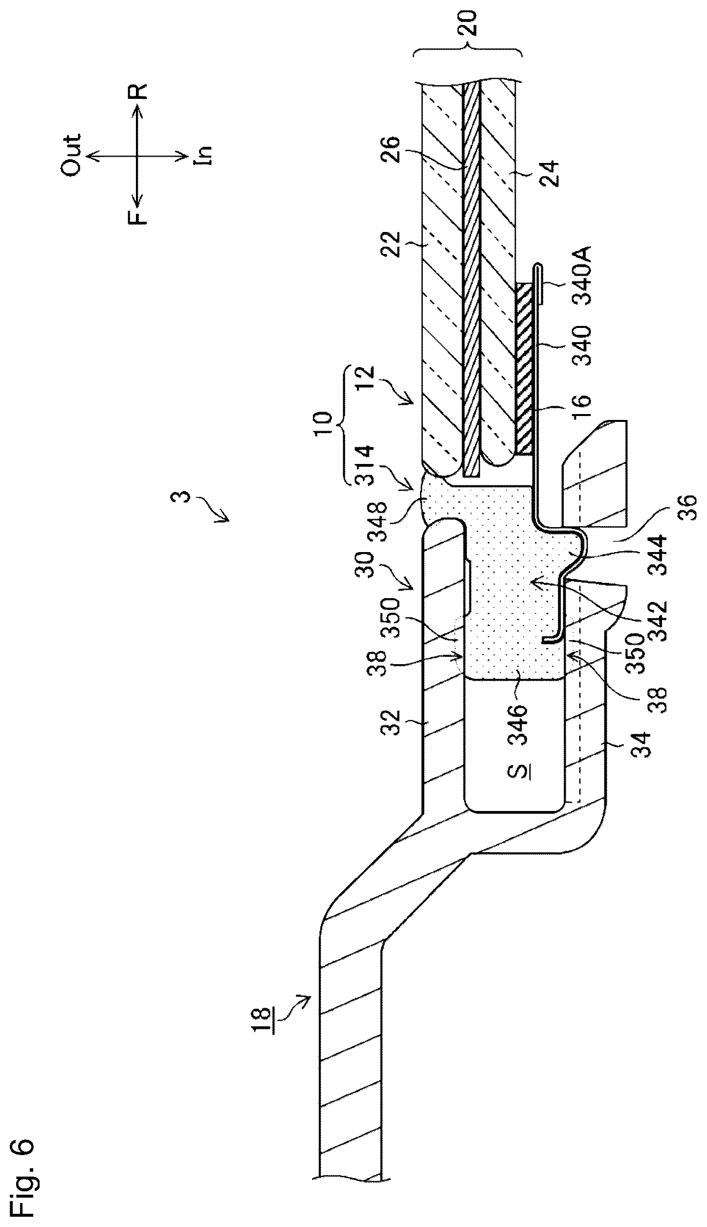 Patent US12311740 Figure 6 – Connective structure for cowl louver and windshield with molding