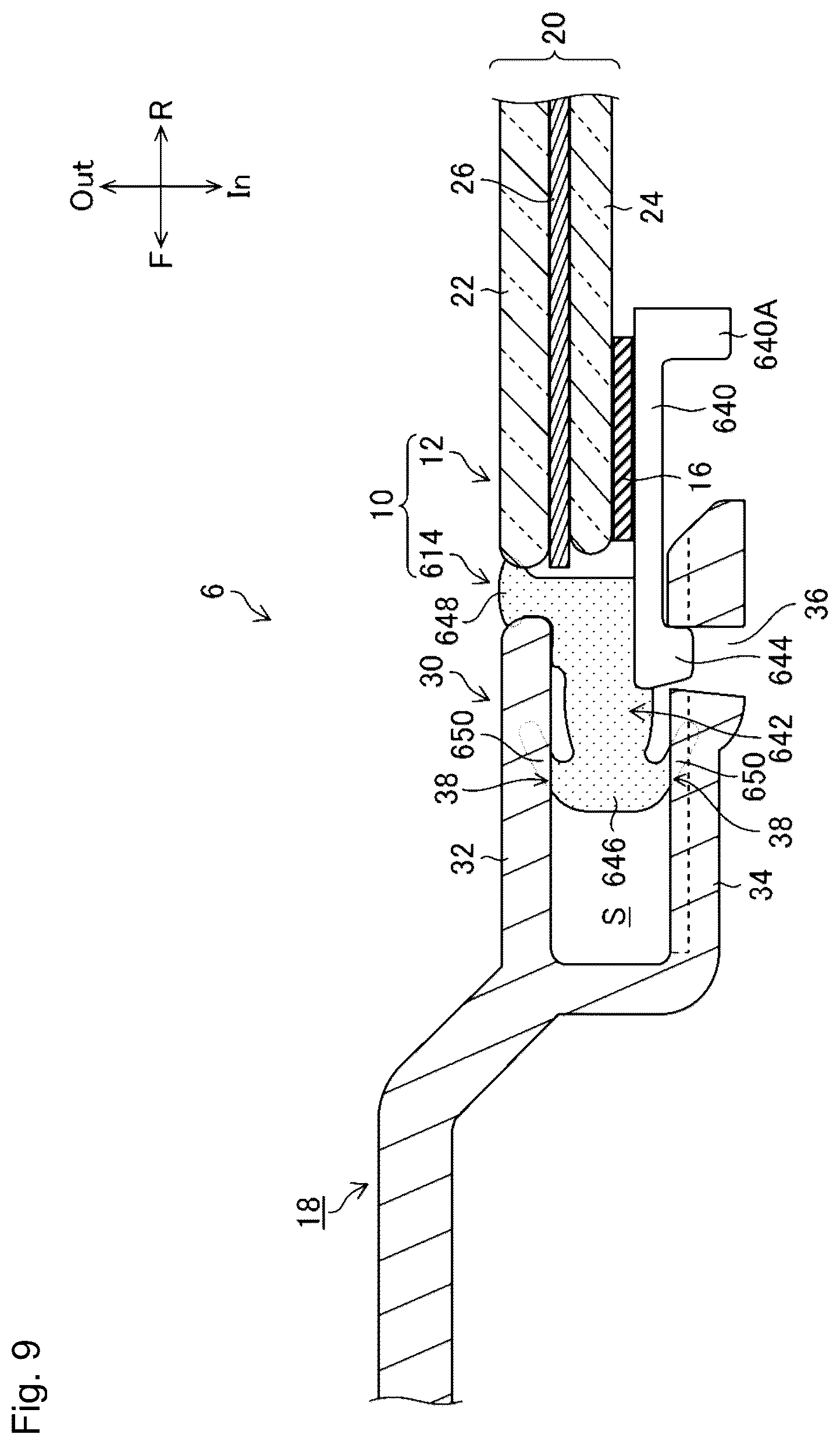 Patent US12311740 Figure 9 – Connective structure for cowl louver and windshield with molding