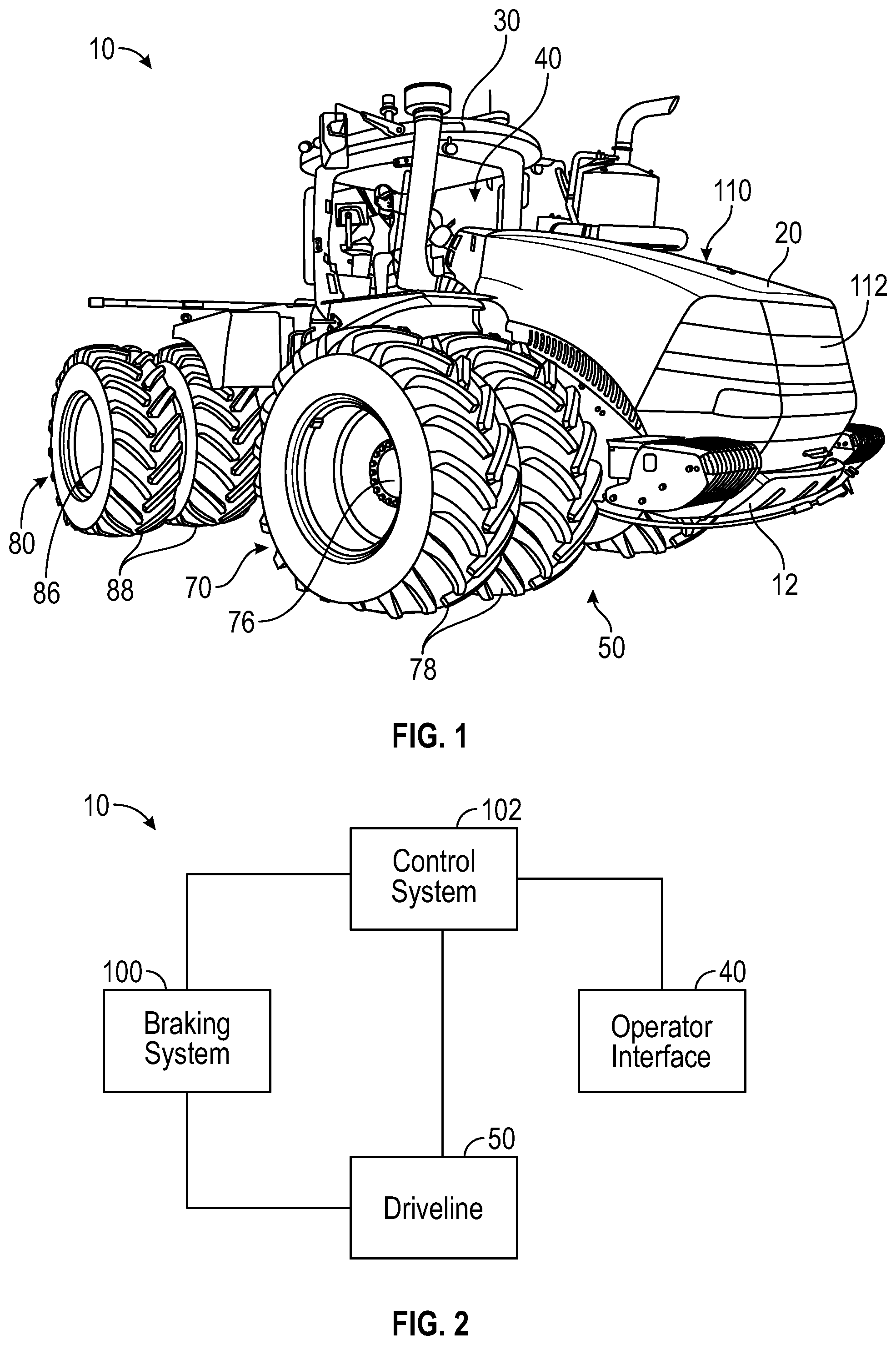 Patent US12311741 — Vehicle with debris shield — Figure 1