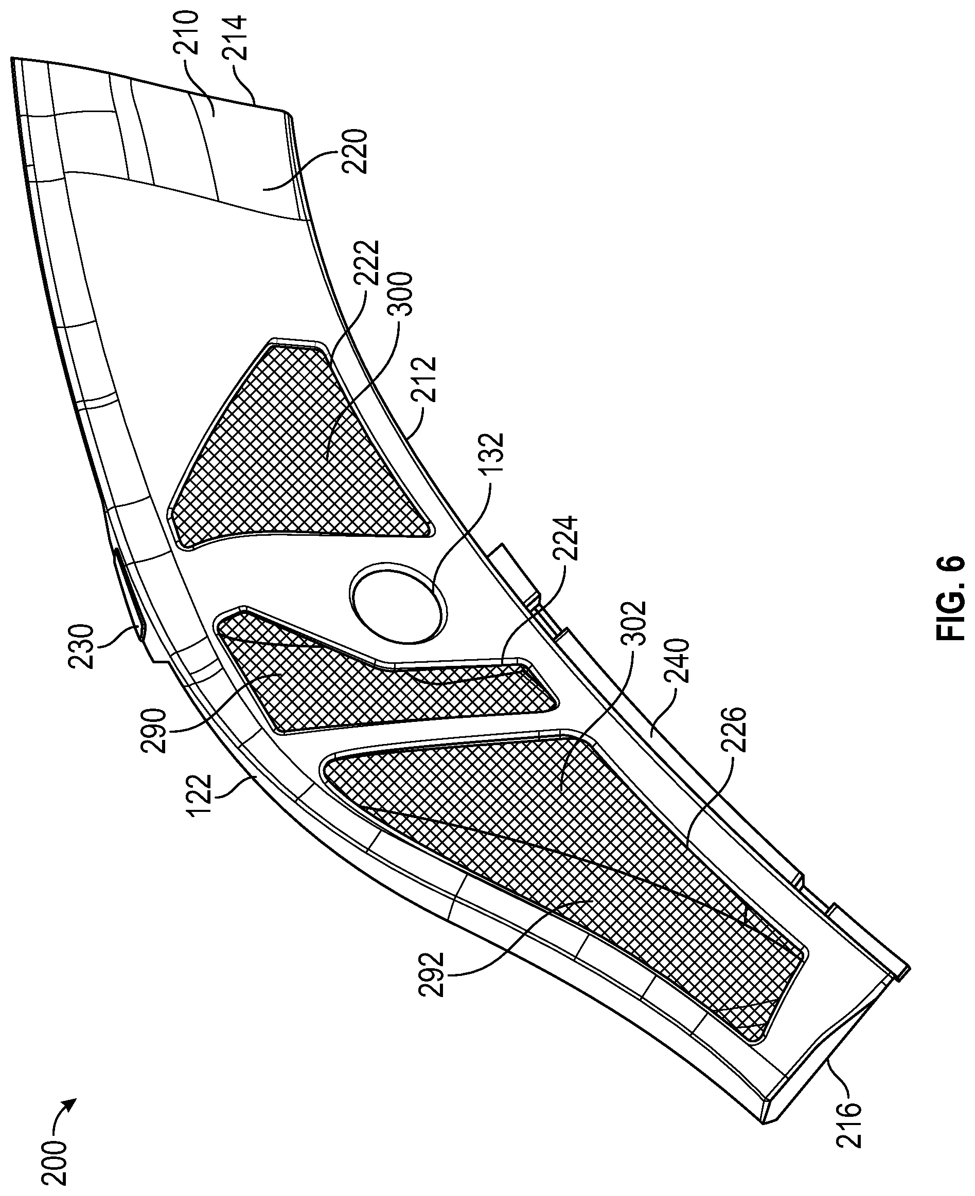 Patent US12311741 Figure 4 – Vehicle with debris shield