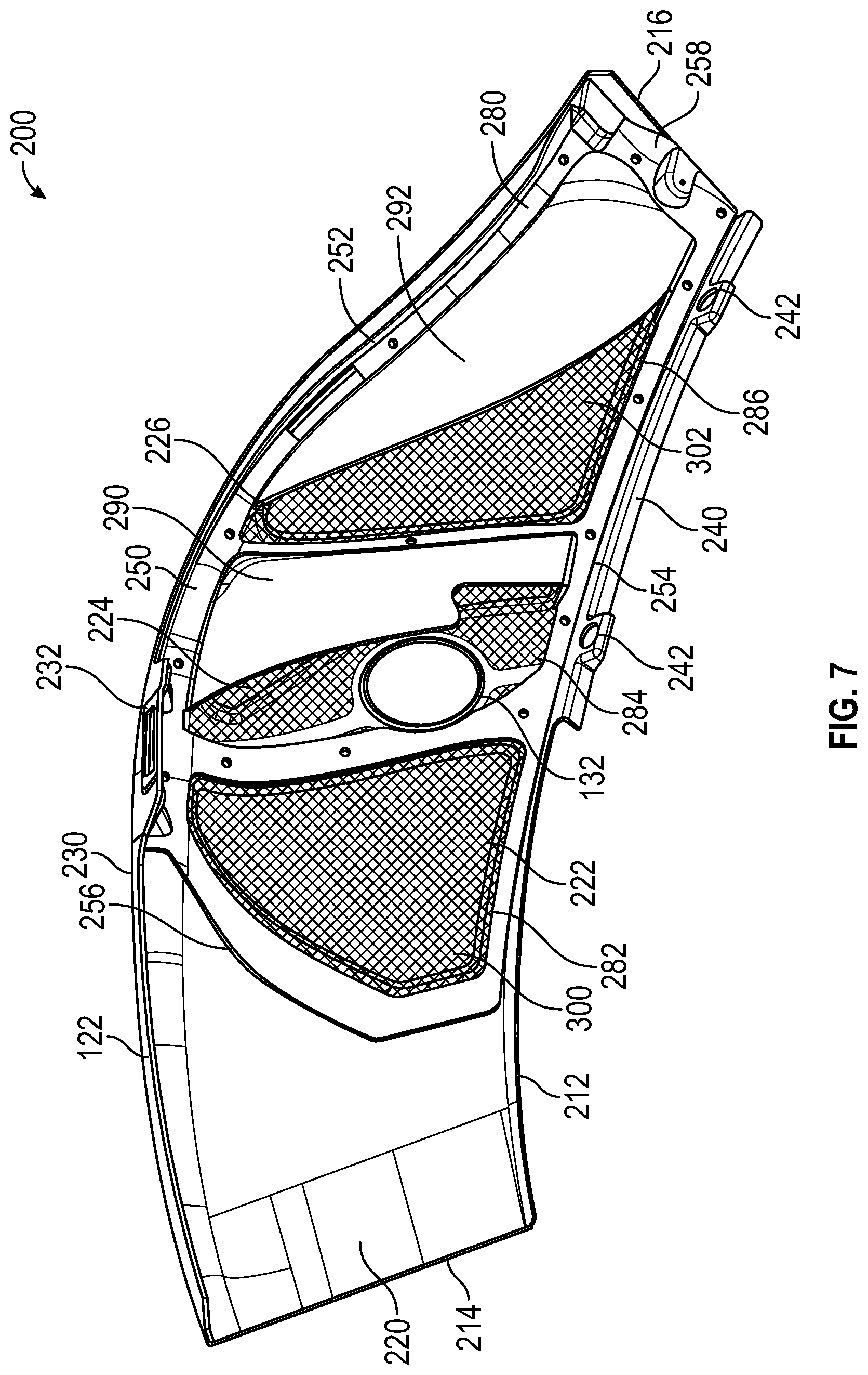 Patent US12311741 Figure 5 – Vehicle with debris shield