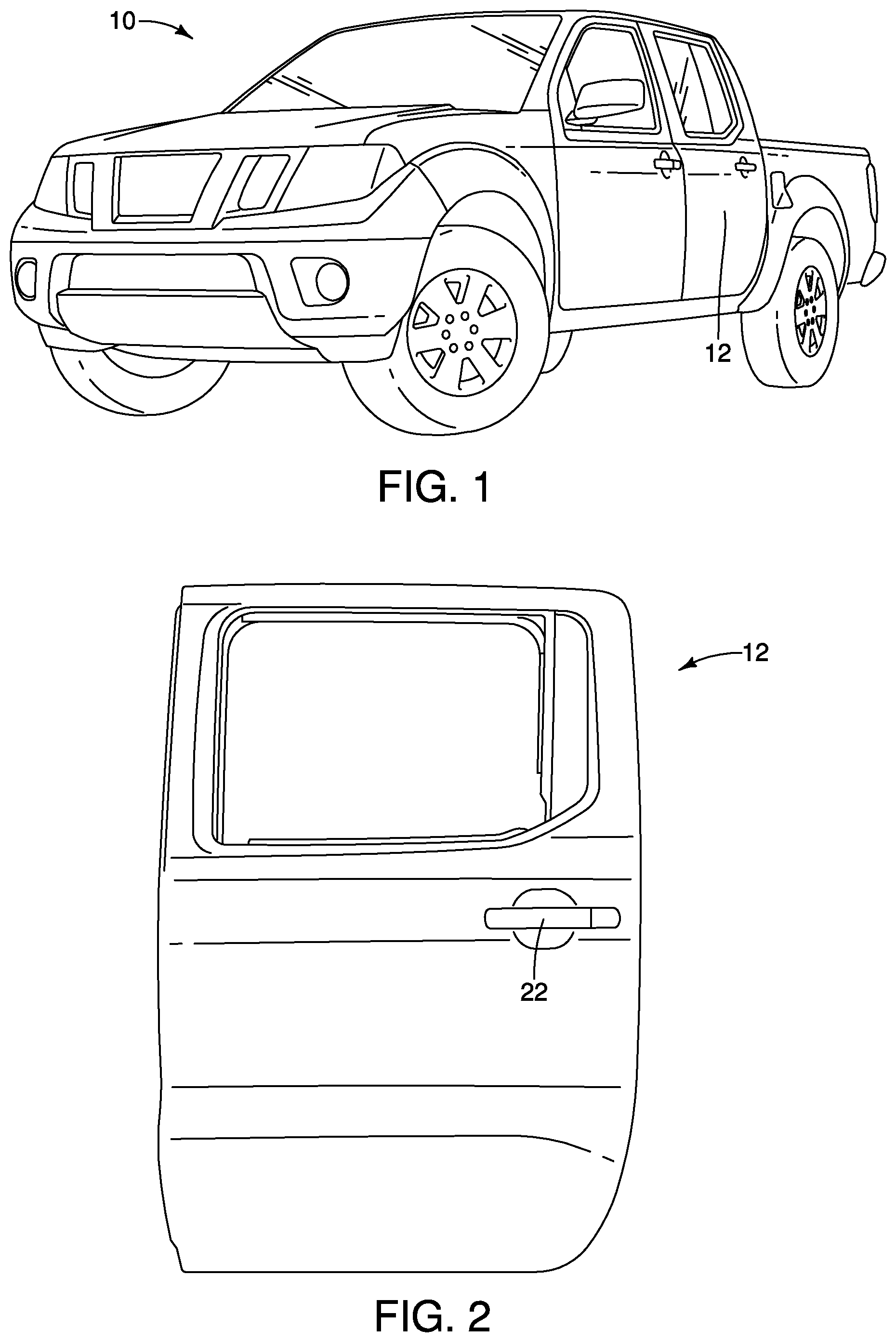 Patent US12311743 Figure 1 – Vehicle door structure