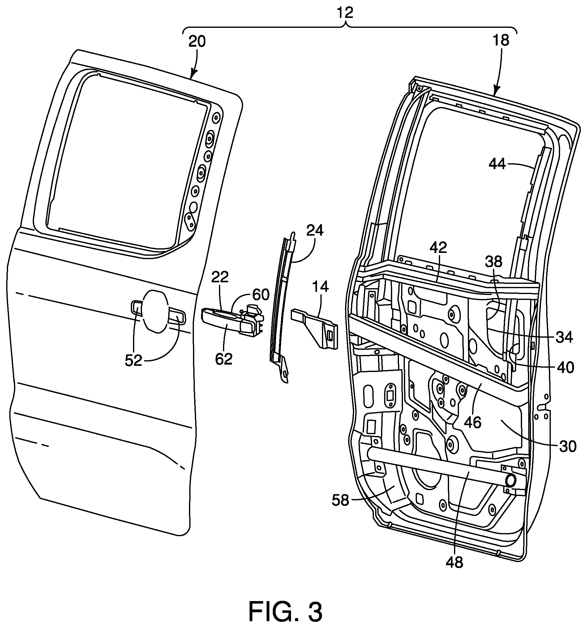 Patent US12311743 Figure 2 – Vehicle door structure