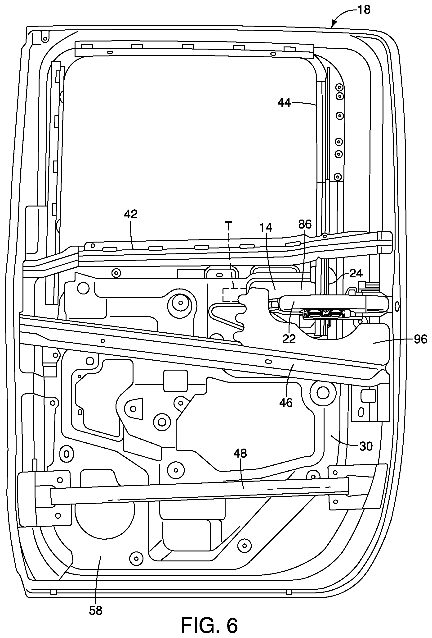 Patent US12311743 Figure 5 – Vehicle door structure