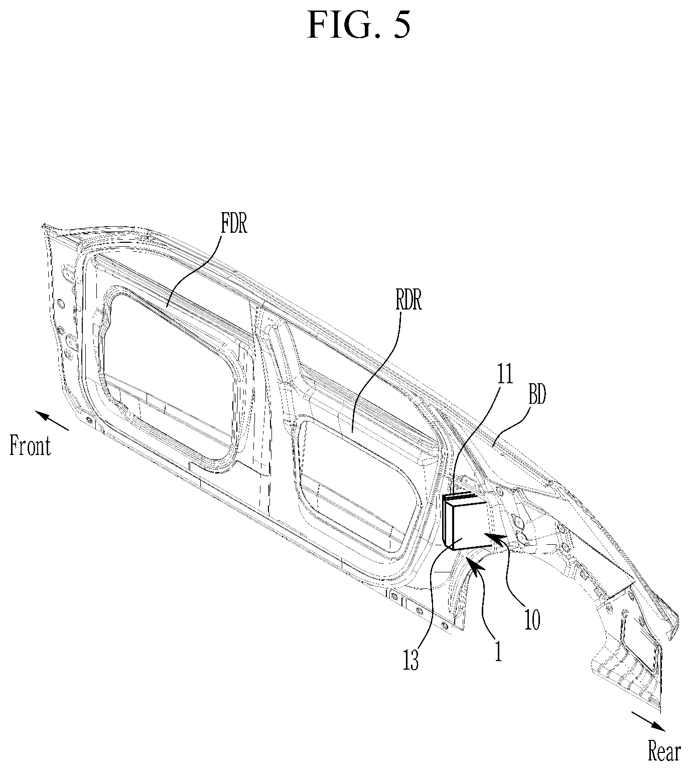 Patent US12311744 Figure 5 – Door hinge device for vehicle