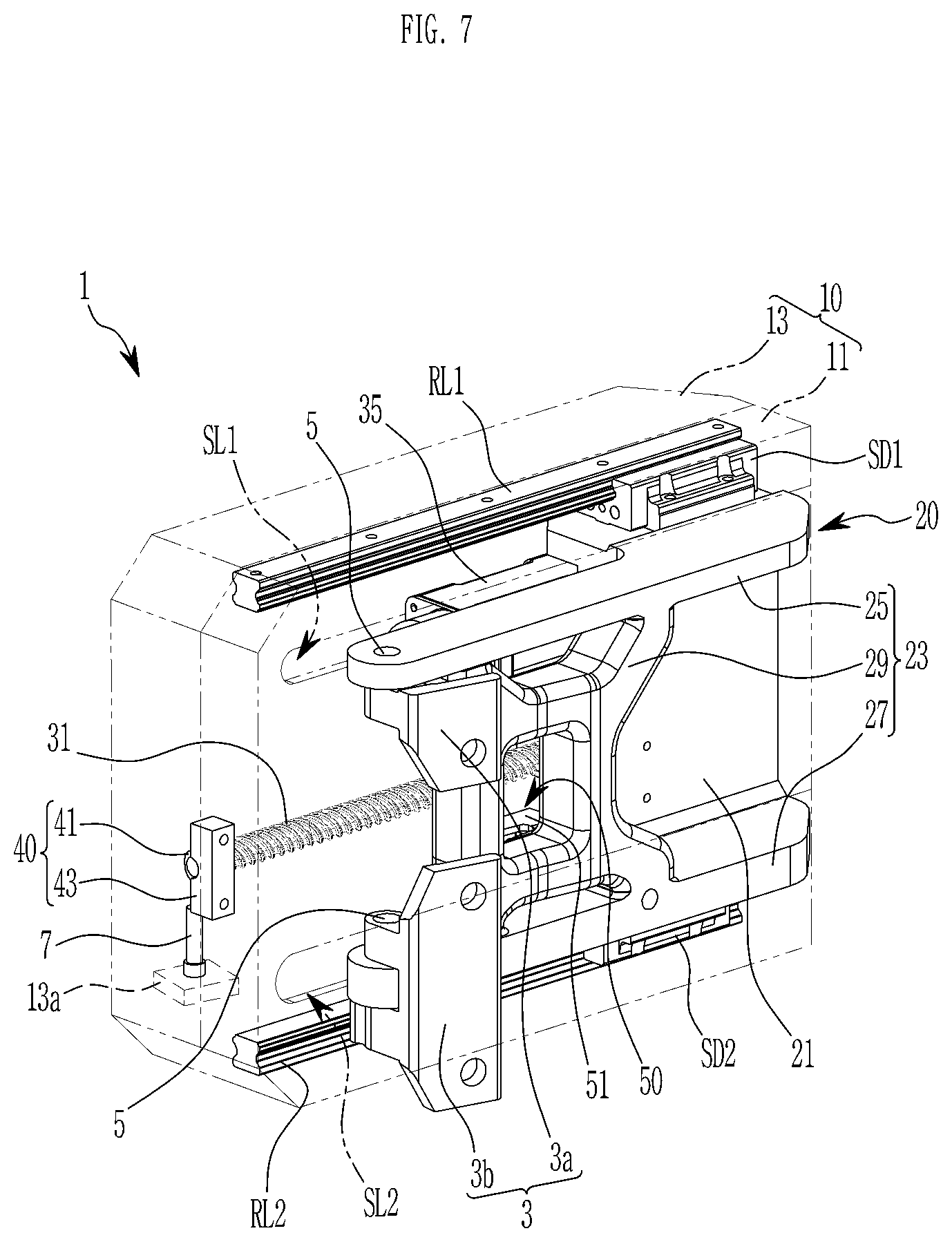 Patent US12311744 Figure 7 – Door hinge device for vehicle