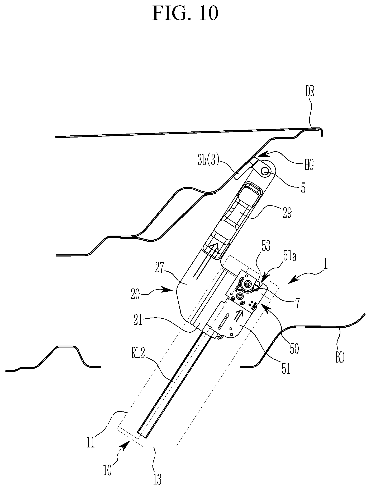 Patent US12311744 Figure 10 – Door hinge device for vehicle