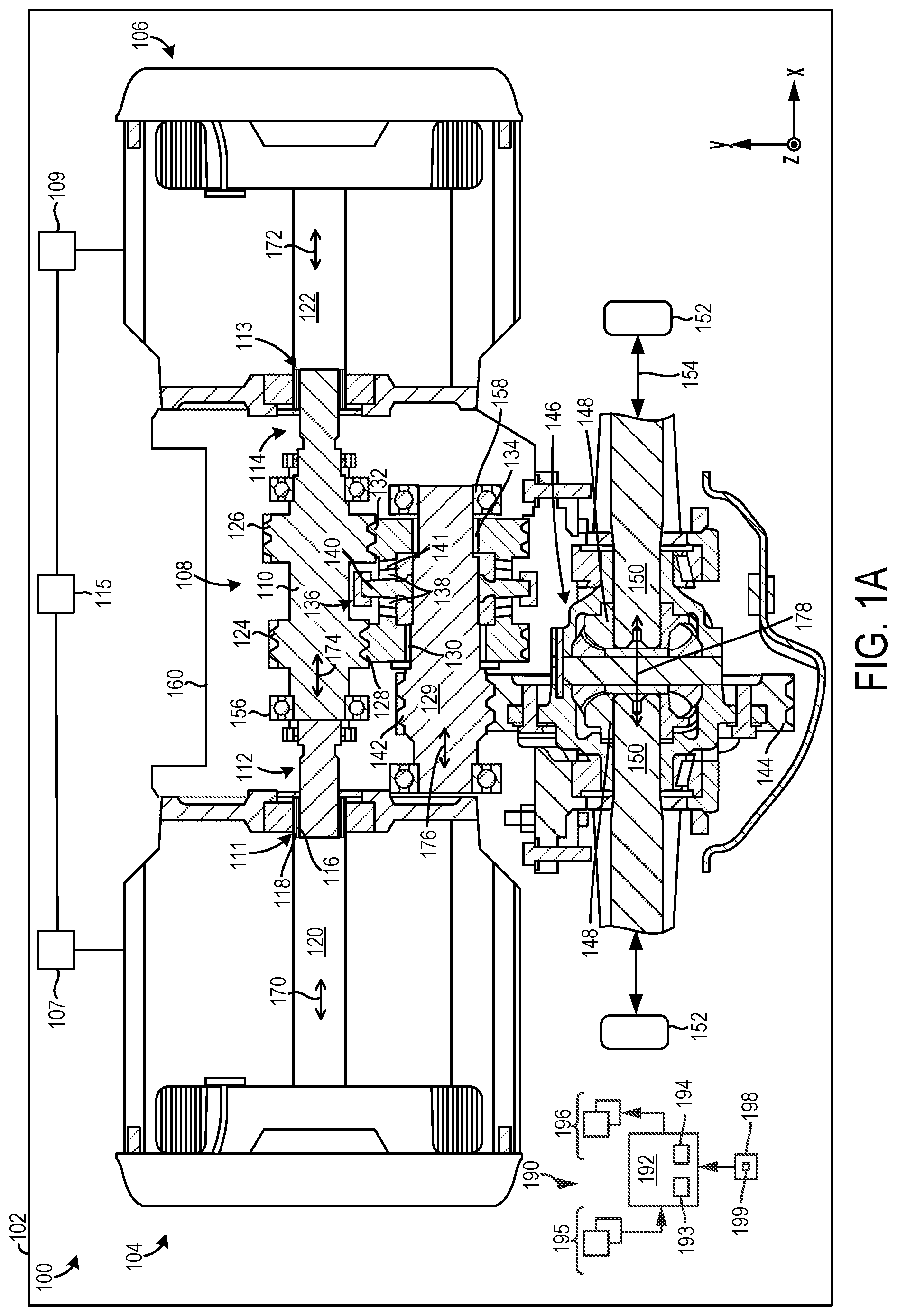 Patent US12311746 Figure 1 – Electric axle and control method