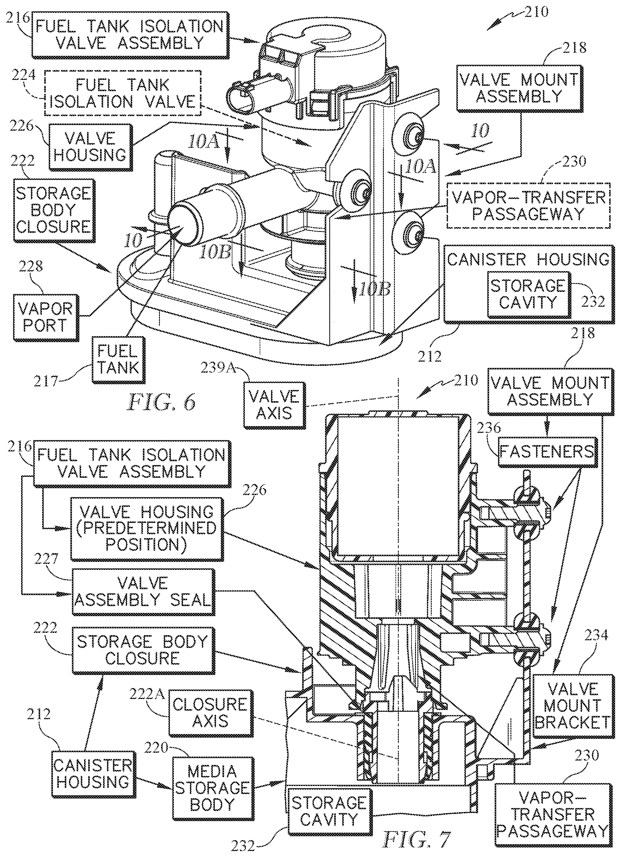 Patent US12311753 Figure 6 – Carbon canister with direct connect fuel tank isolation valve