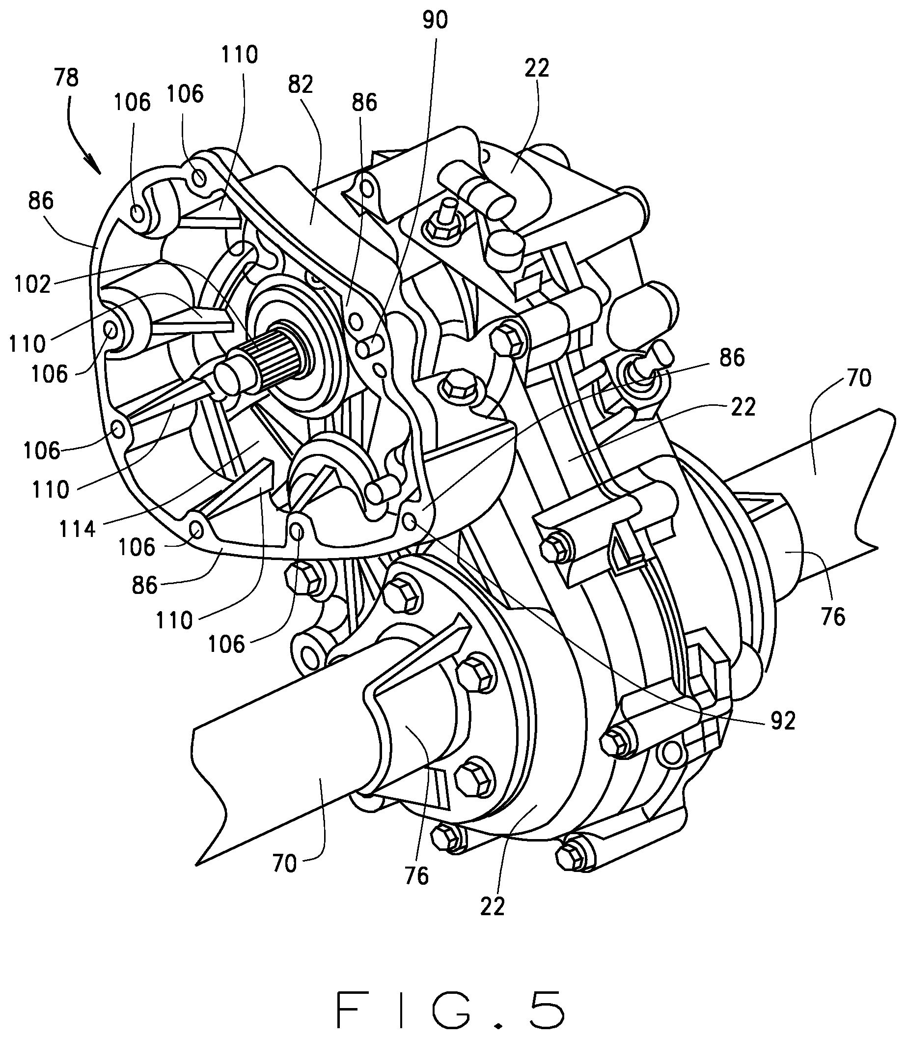 Patent US12311755 Figure 5 – Floating engine powertrain