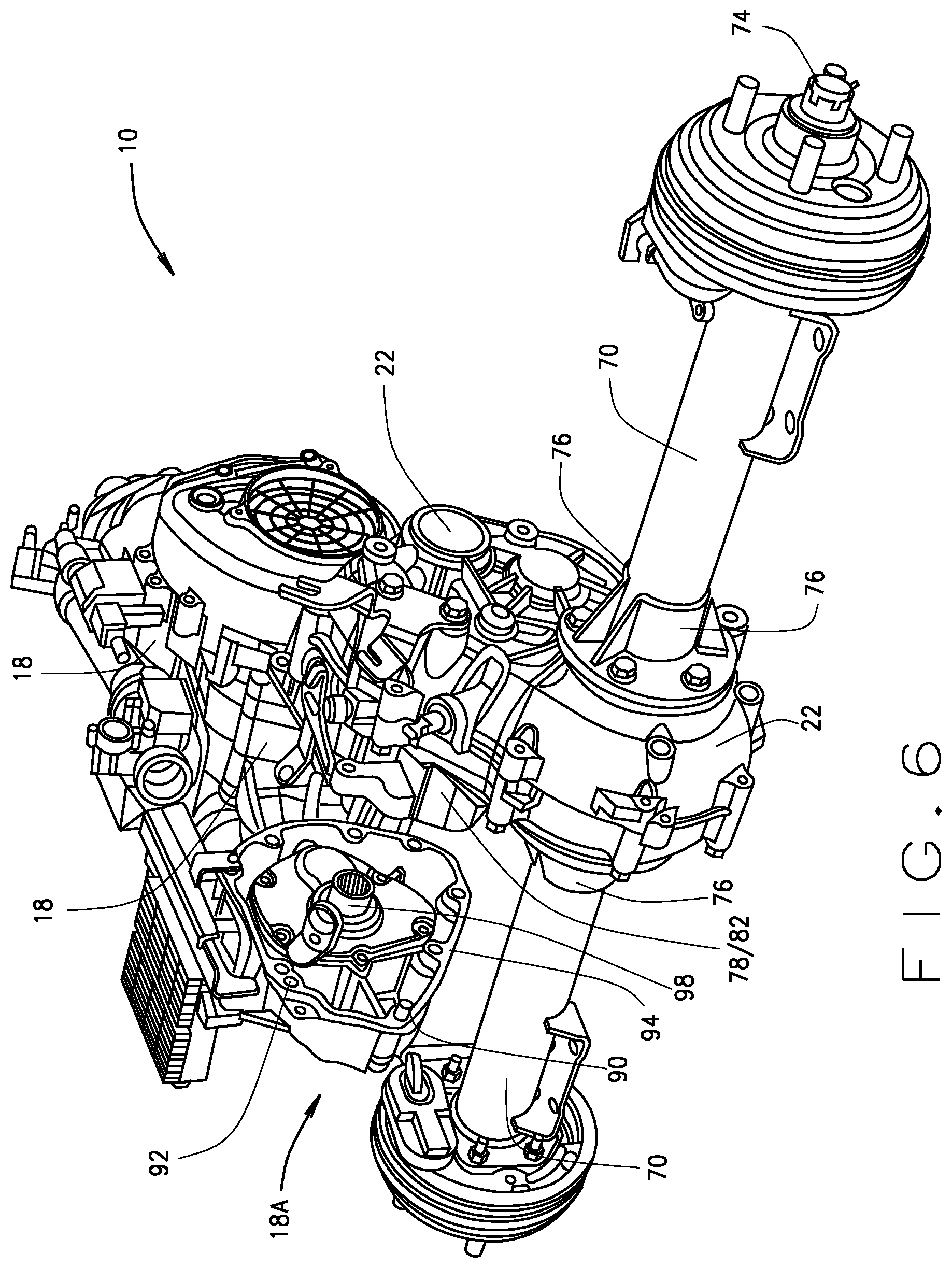 Patent US12311755 Figure 6 – Floating engine powertrain