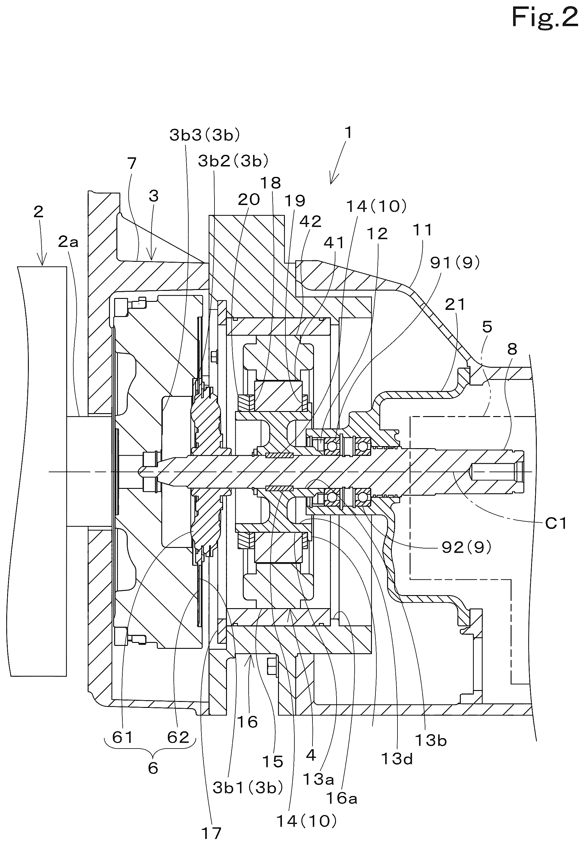 Patent US12311757 Figure 2 – Power transmission mechanism