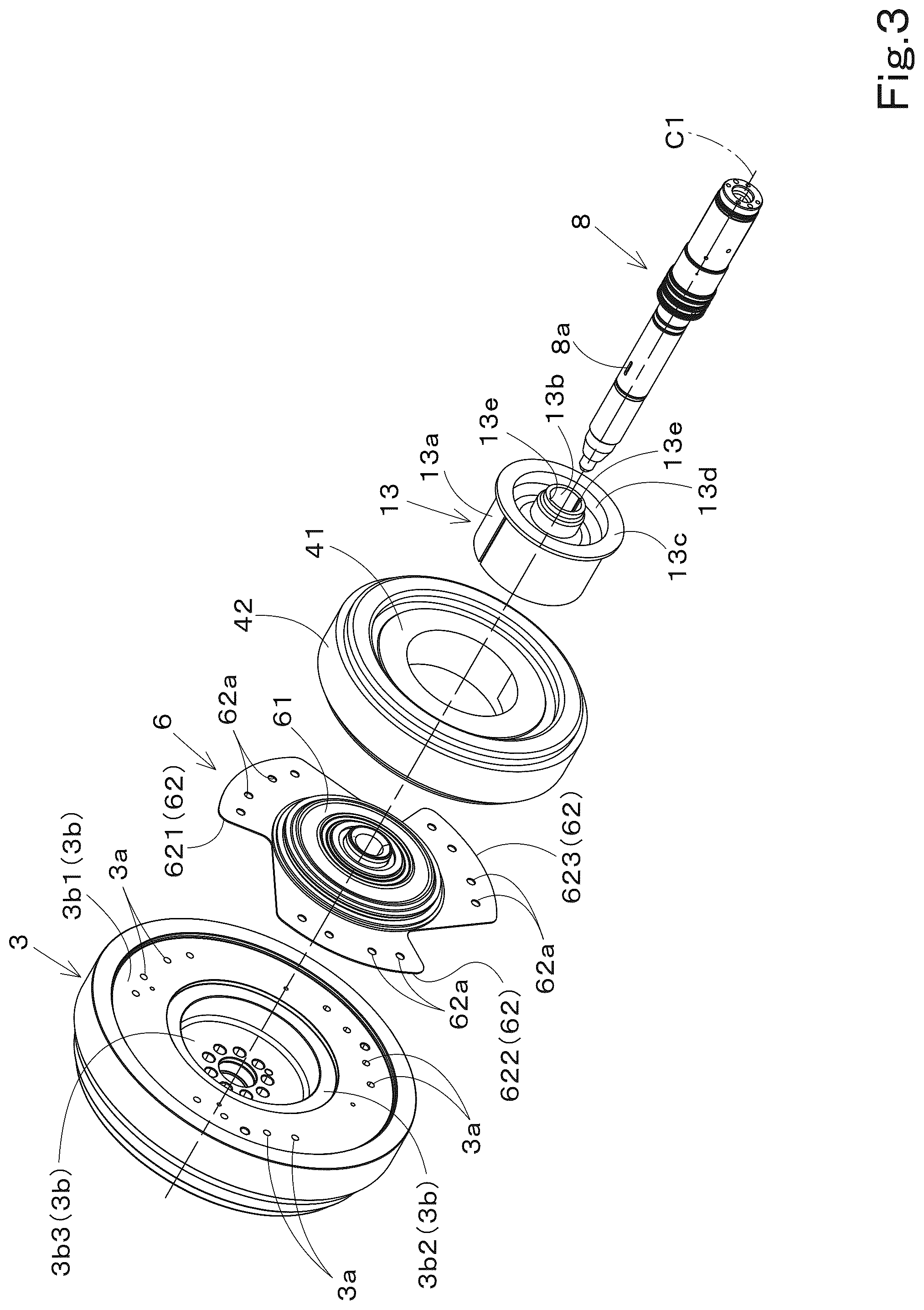 Patent US12311757 Figure 3 – Power transmission mechanism