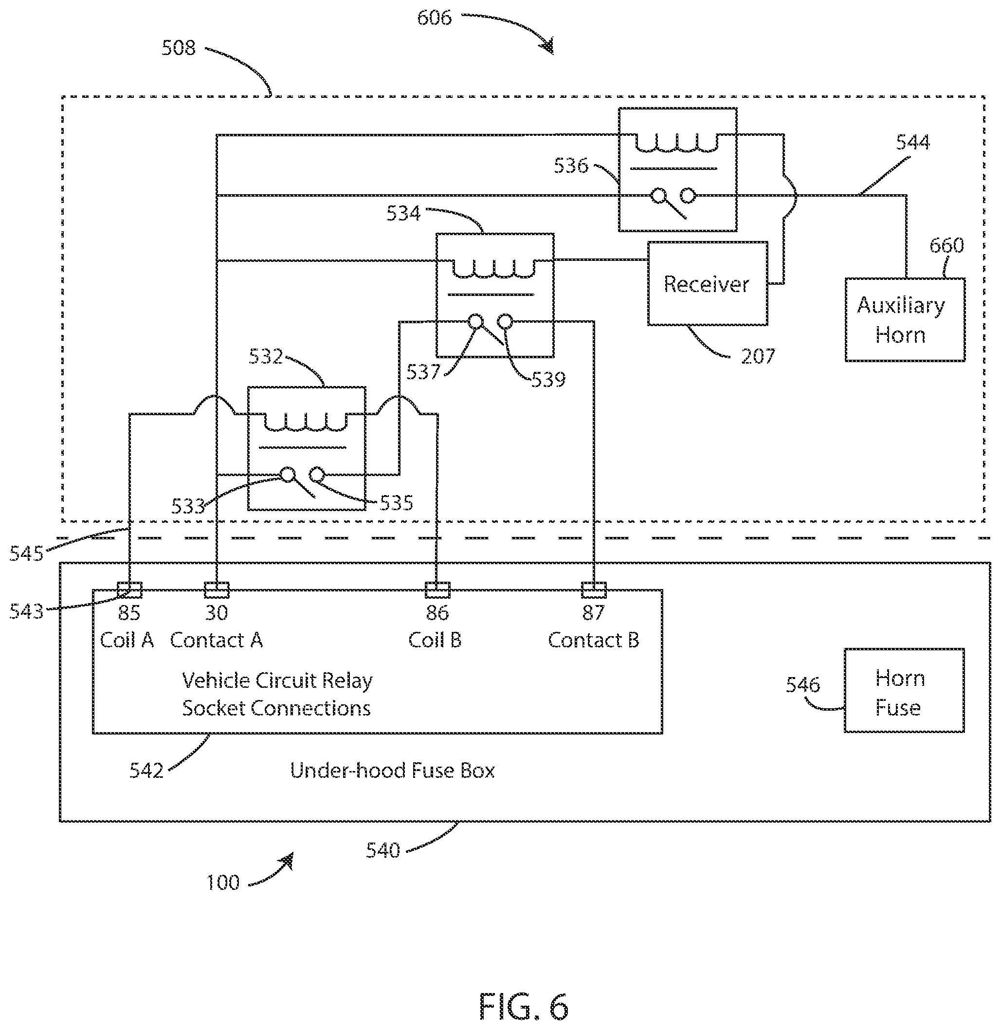 Patent US12311759 Figure 6 – Wireless vehicle interface for immobilization system