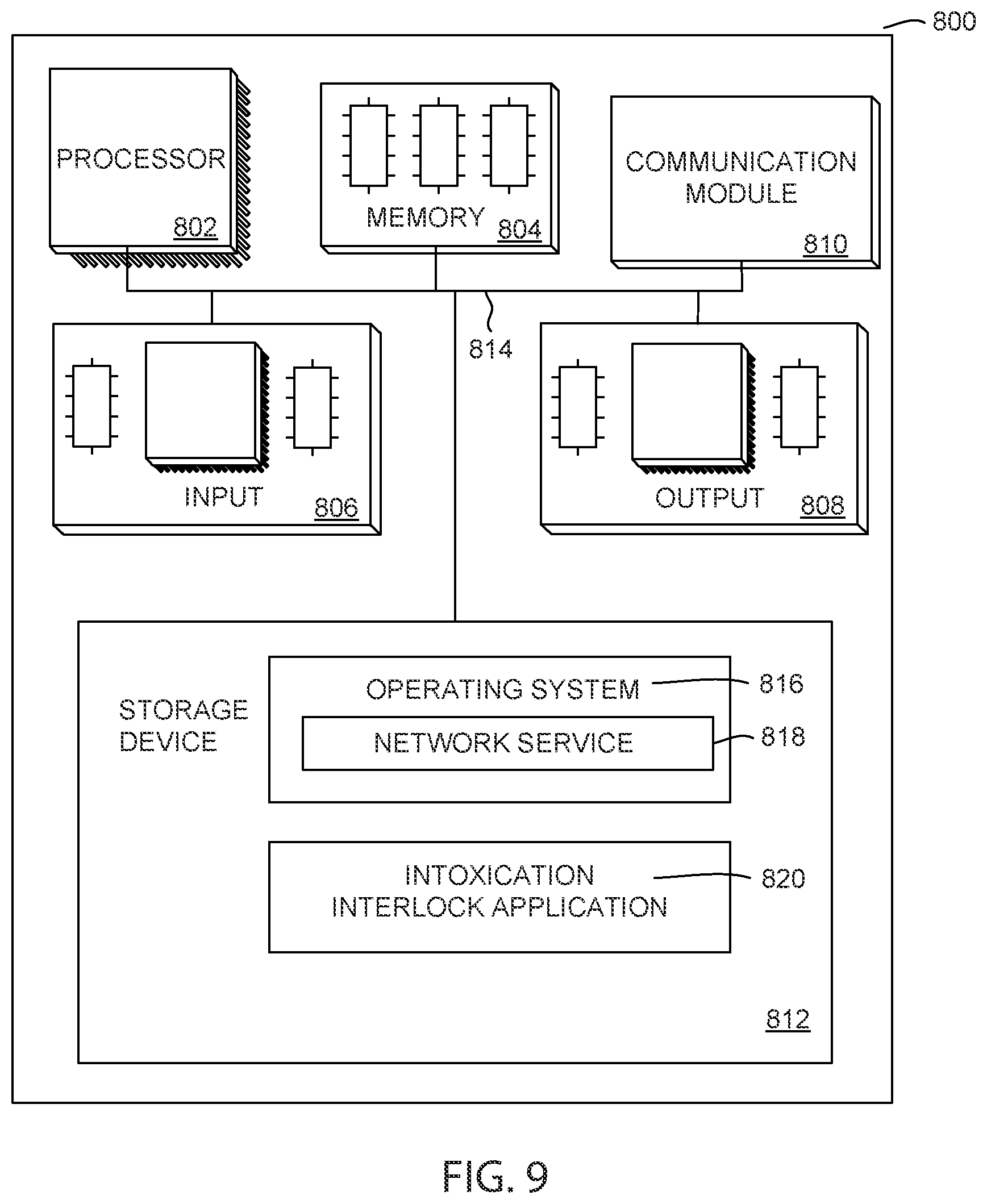Patent US12311759 Figure 9 – Wireless vehicle interface for immobilization system