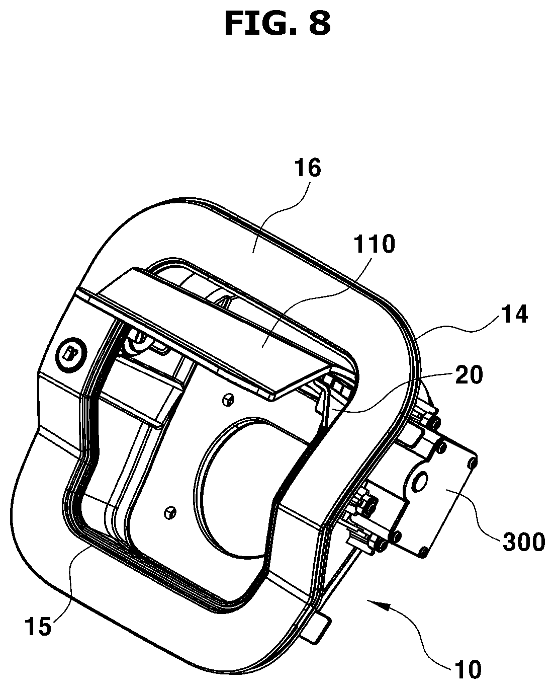 Patent US12311787 Figure 8 – Charging door device for vehicle