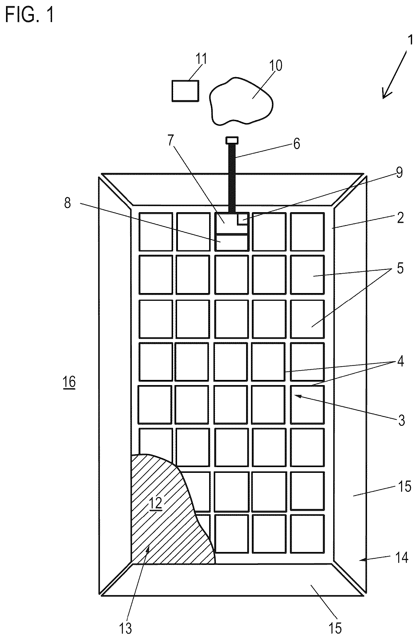 Patent US12311791 Figure 1 – Energy storage device for electric energy, charging arrangement and method for installing an energy storage device or charging arrangement