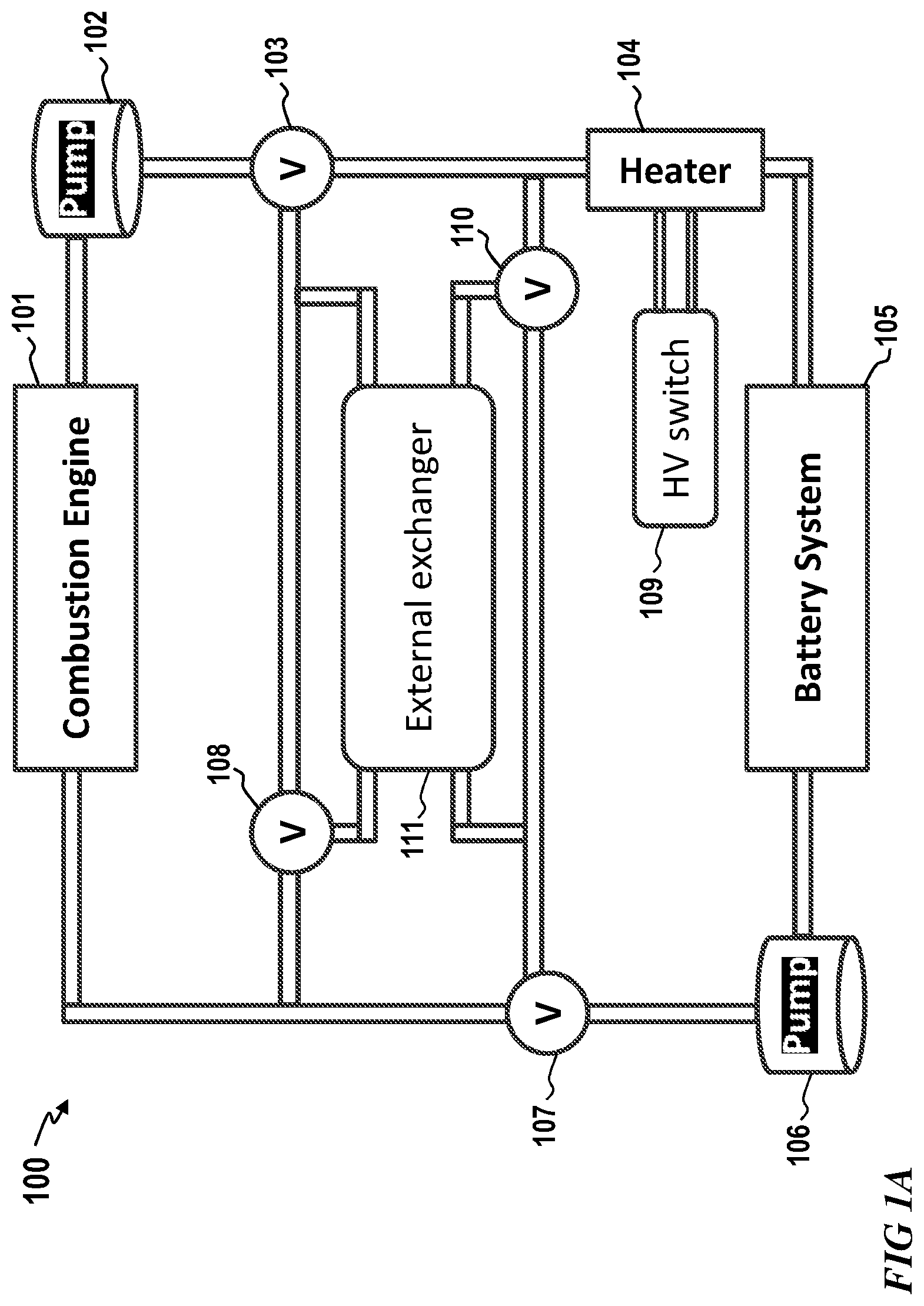Patent US12311805 — Thermal management system for vehicles with an electric powertrain — Figure 1