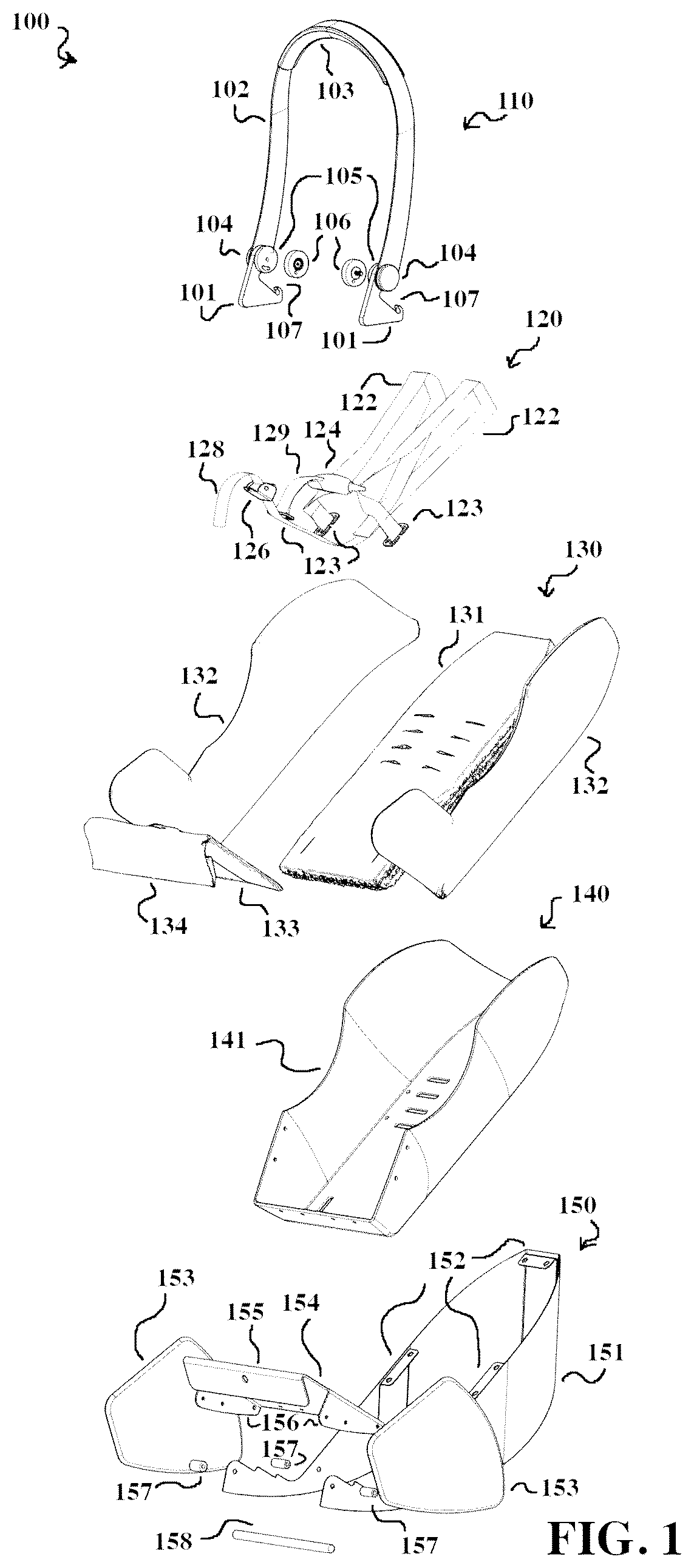 Patent US12311809 Figure 1 – Child safety seat