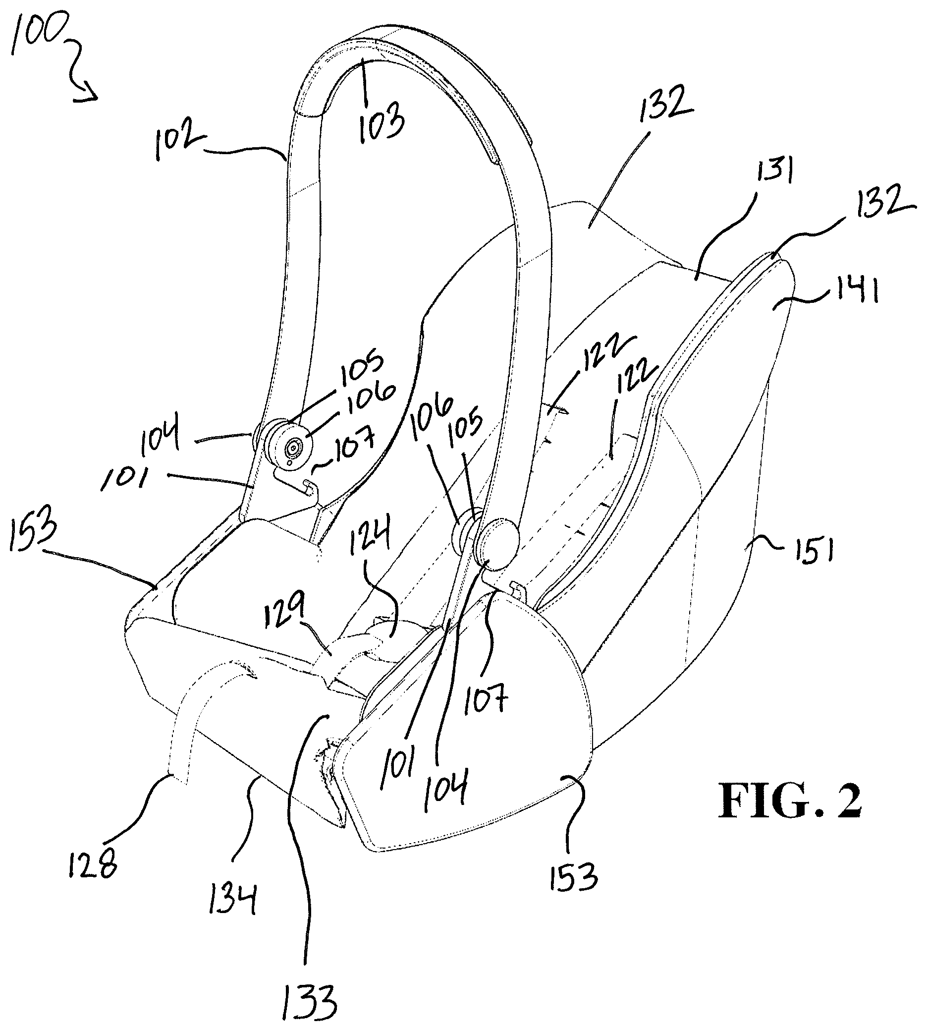 Patent US12311809 Figure 2 – Child safety seat