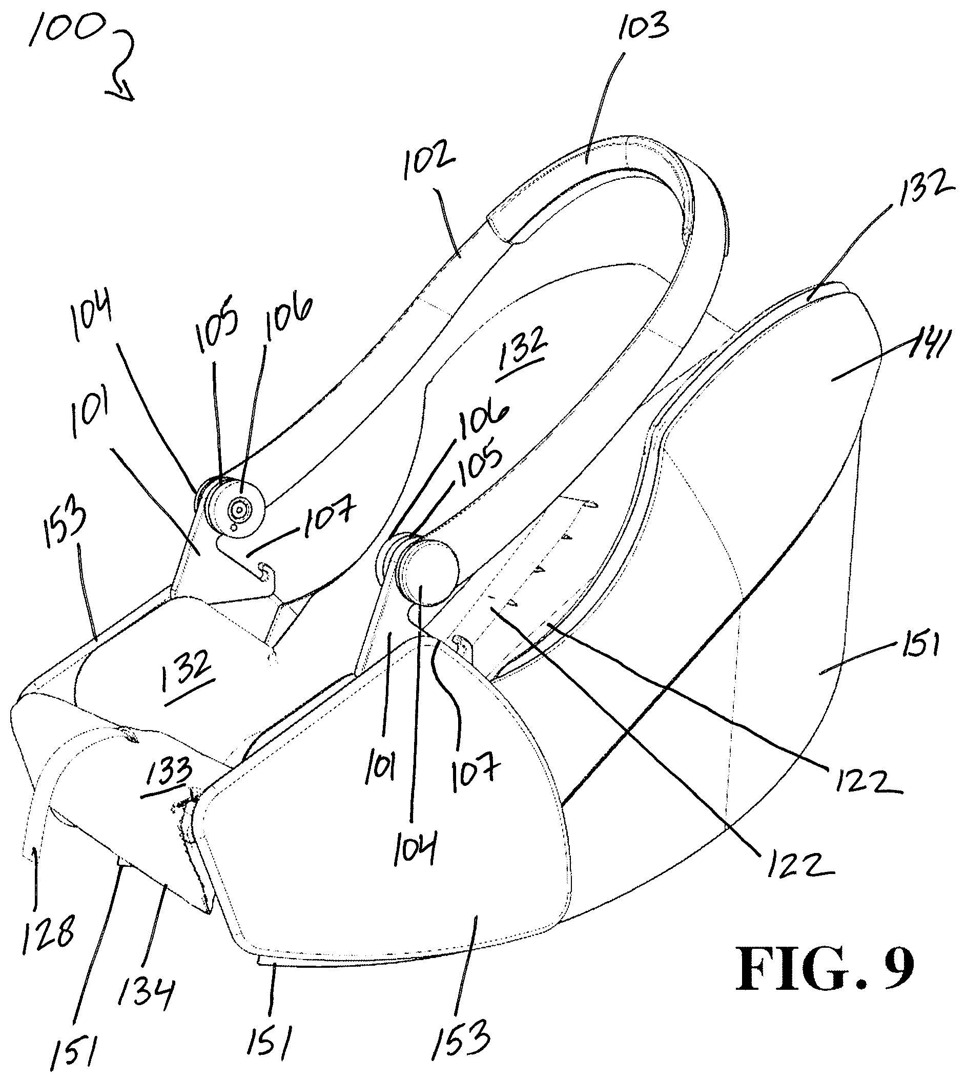 Patent US12311809 Figure 9 – Child safety seat