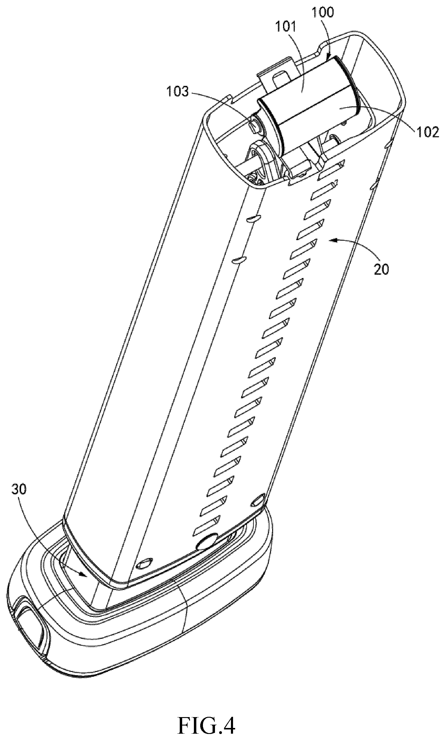 Patent US12311812 Figure 3 – Indicator assembly of a supporting leg device for a safety seat and safety seat