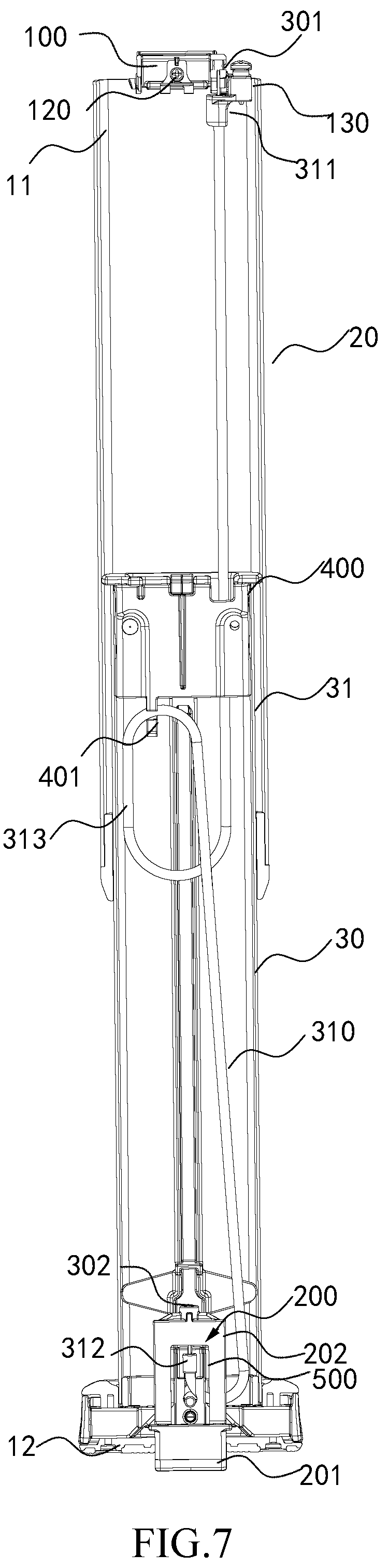 Patent US12311812 Figure 6 – Indicator assembly of a supporting leg device for a safety seat and safety seat