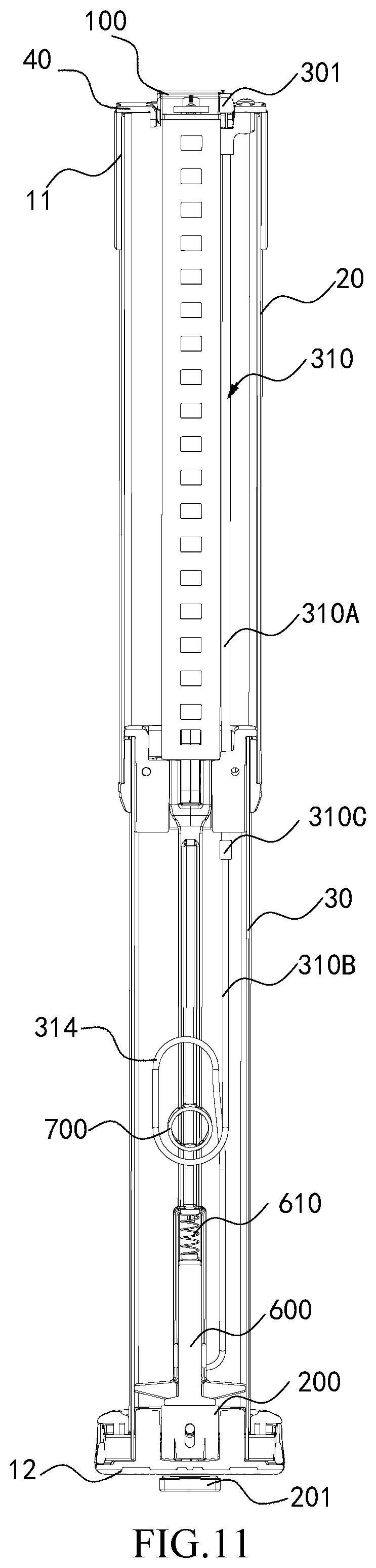 Patent US12311812 Figure 10 – Indicator assembly of a supporting leg device for a safety seat and safety seat