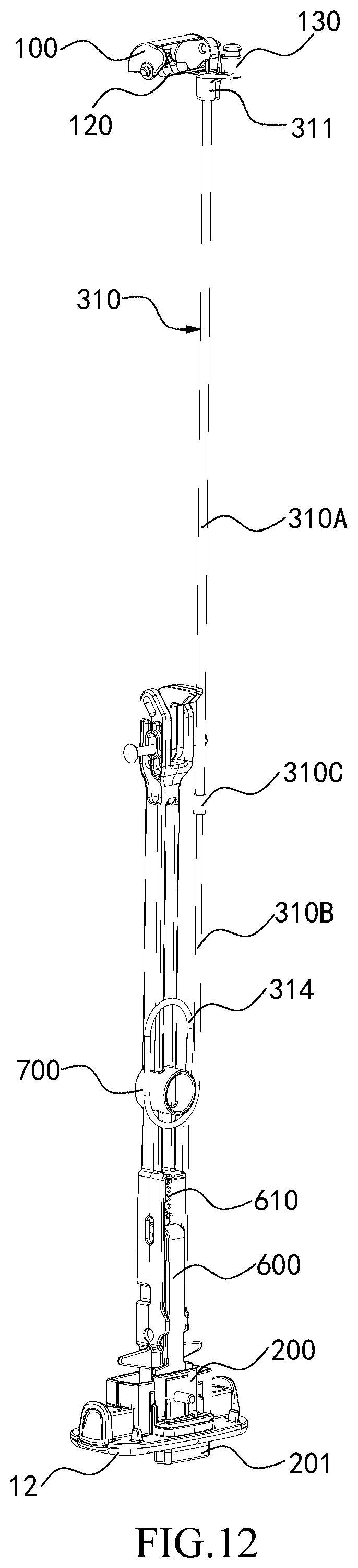 Patent US12311812 Figure 11 – Indicator assembly of a supporting leg device for a safety seat and safety seat