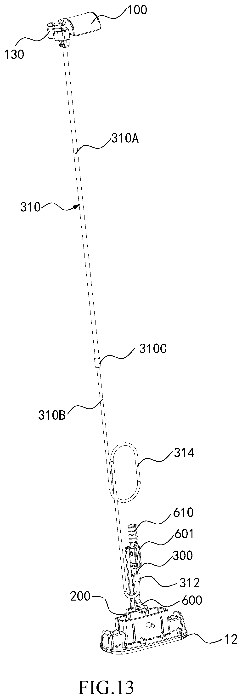 Patent US12311812 Figure 12 – Indicator assembly of a supporting leg device for a safety seat and safety seat