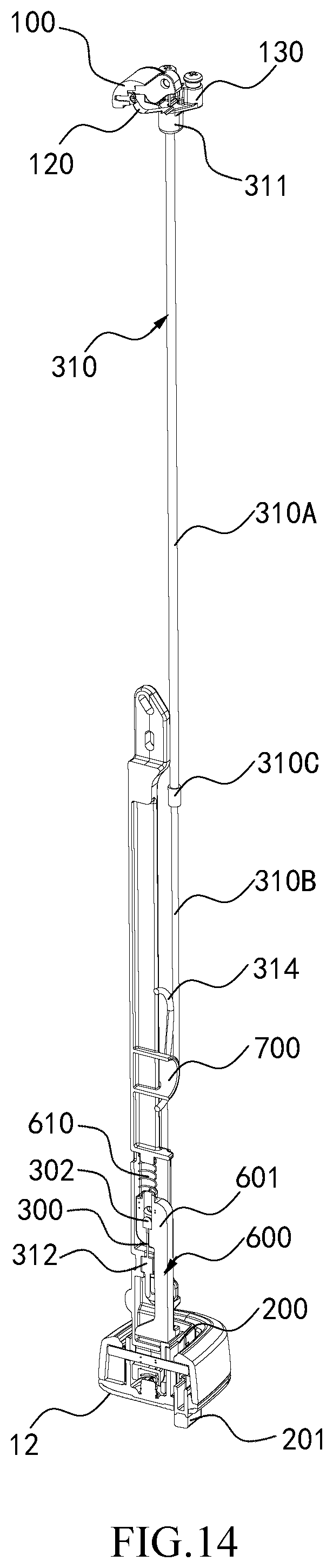 Patent US12311812 Figure 13 – Indicator assembly of a supporting leg device for a safety seat and safety seat