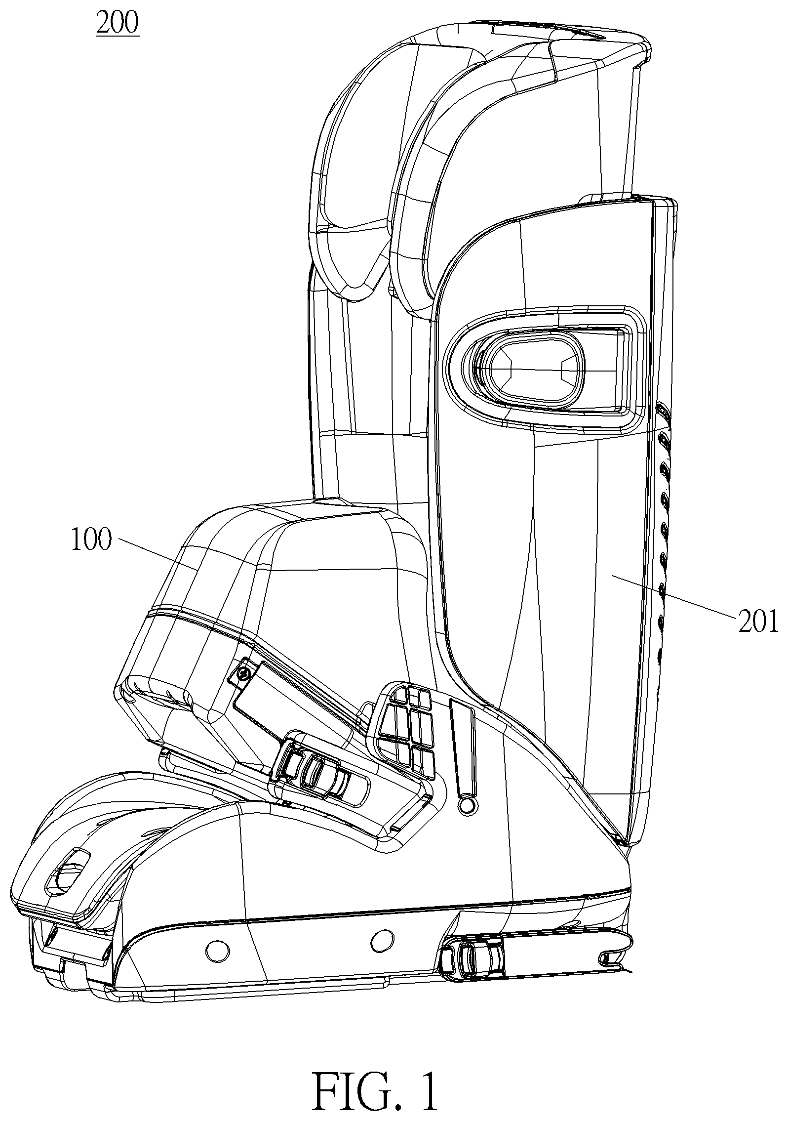 Patent US12311813 Figure 1 – Accessory and infant seat having accessory