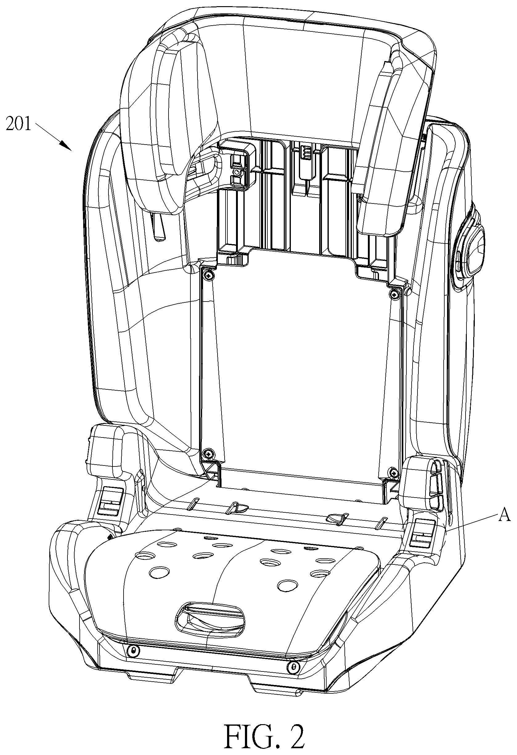 Patent US12311813 Figure 2 – Accessory and infant seat having accessory