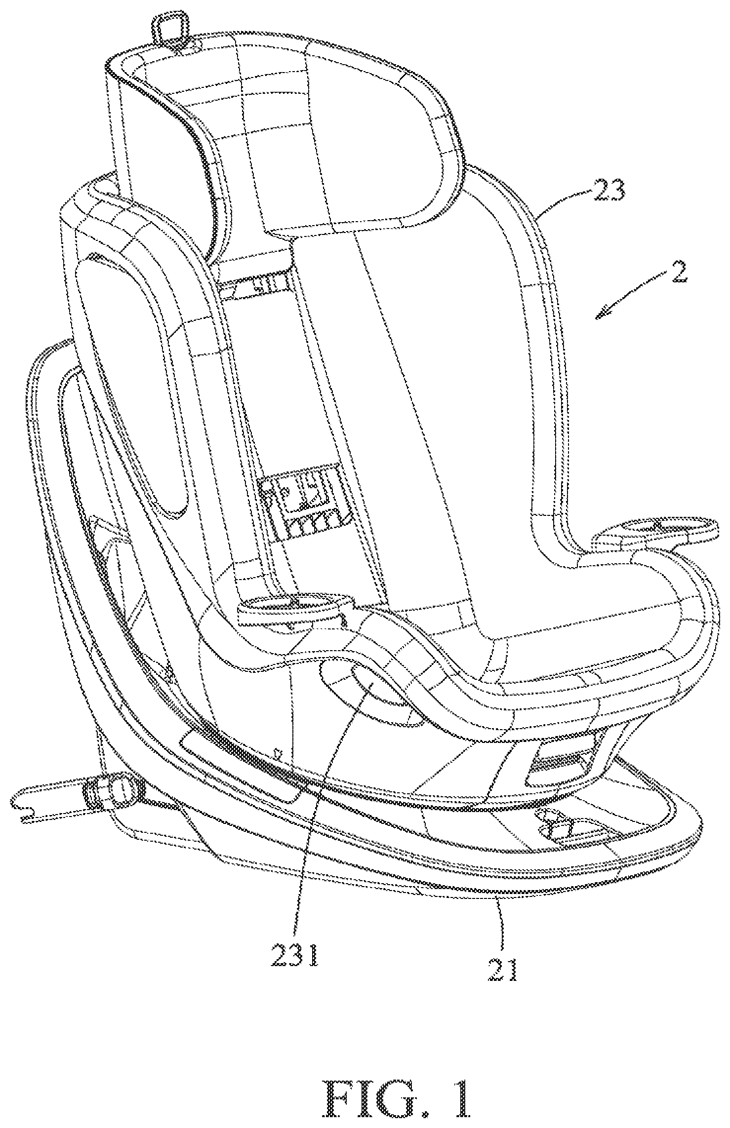 Patent US12311814 Figure 1 – Safety seat having a spin lock