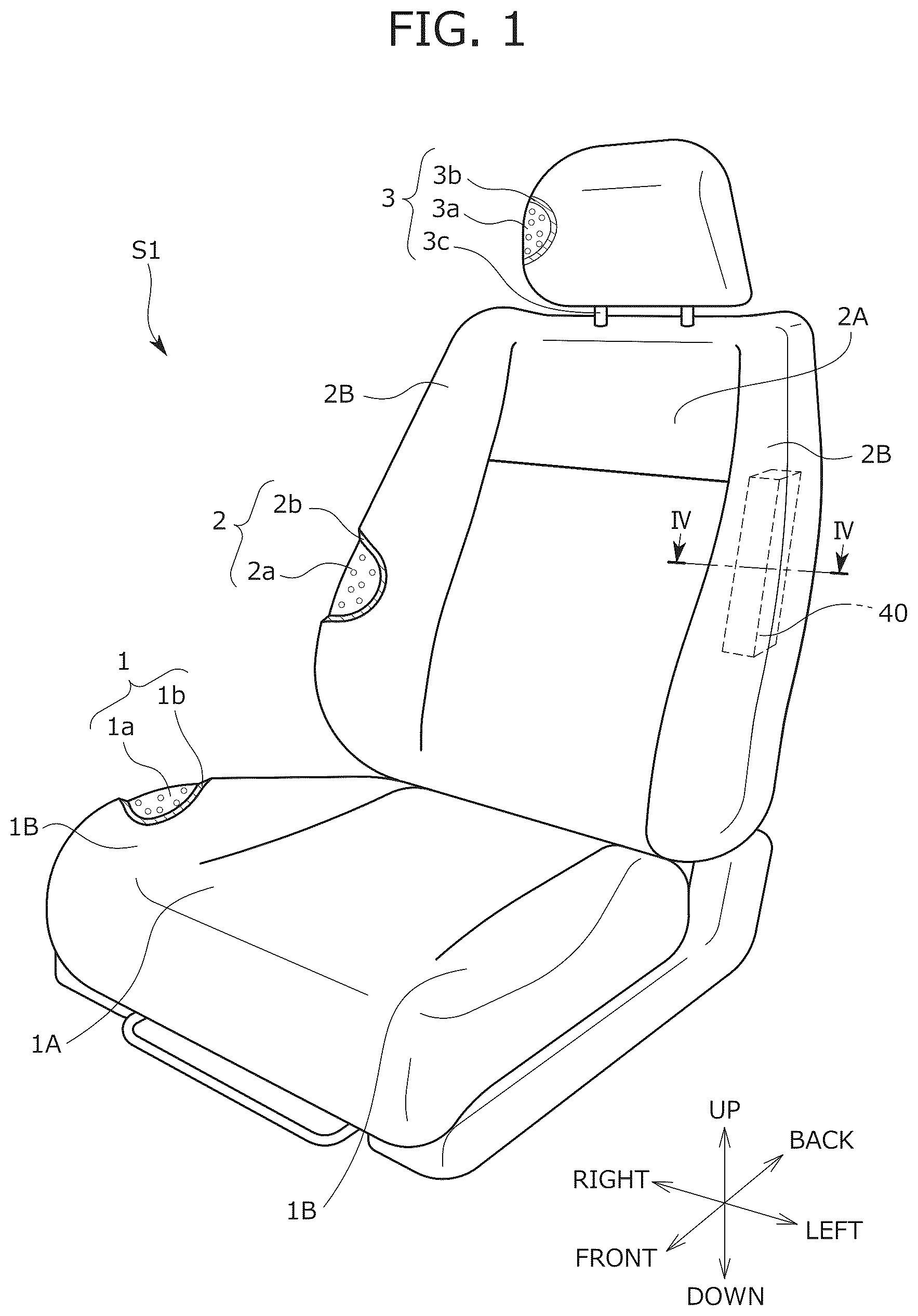 Patent US12311817 Figure 1 – Conveyance seat