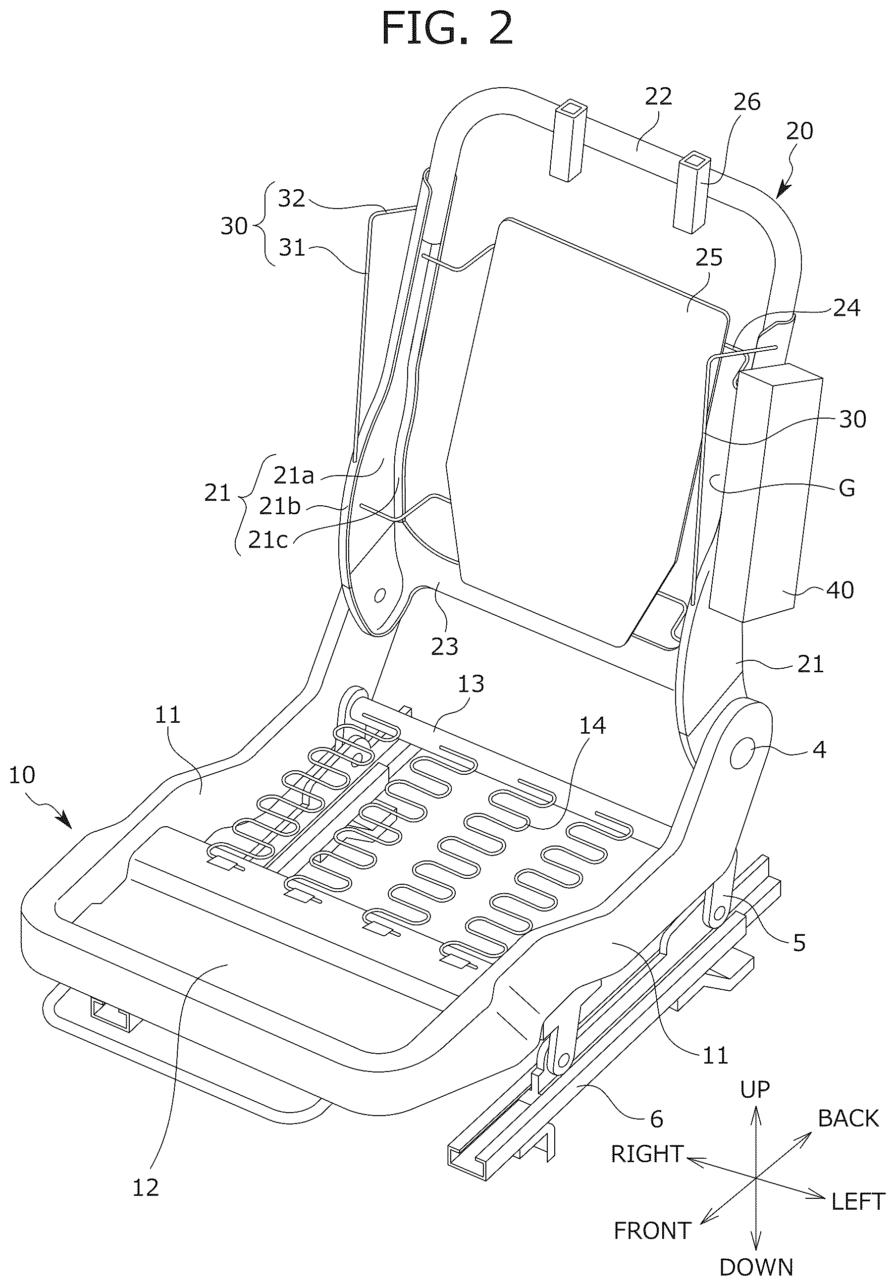 Patent US12311817 Figure 2 – Conveyance seat