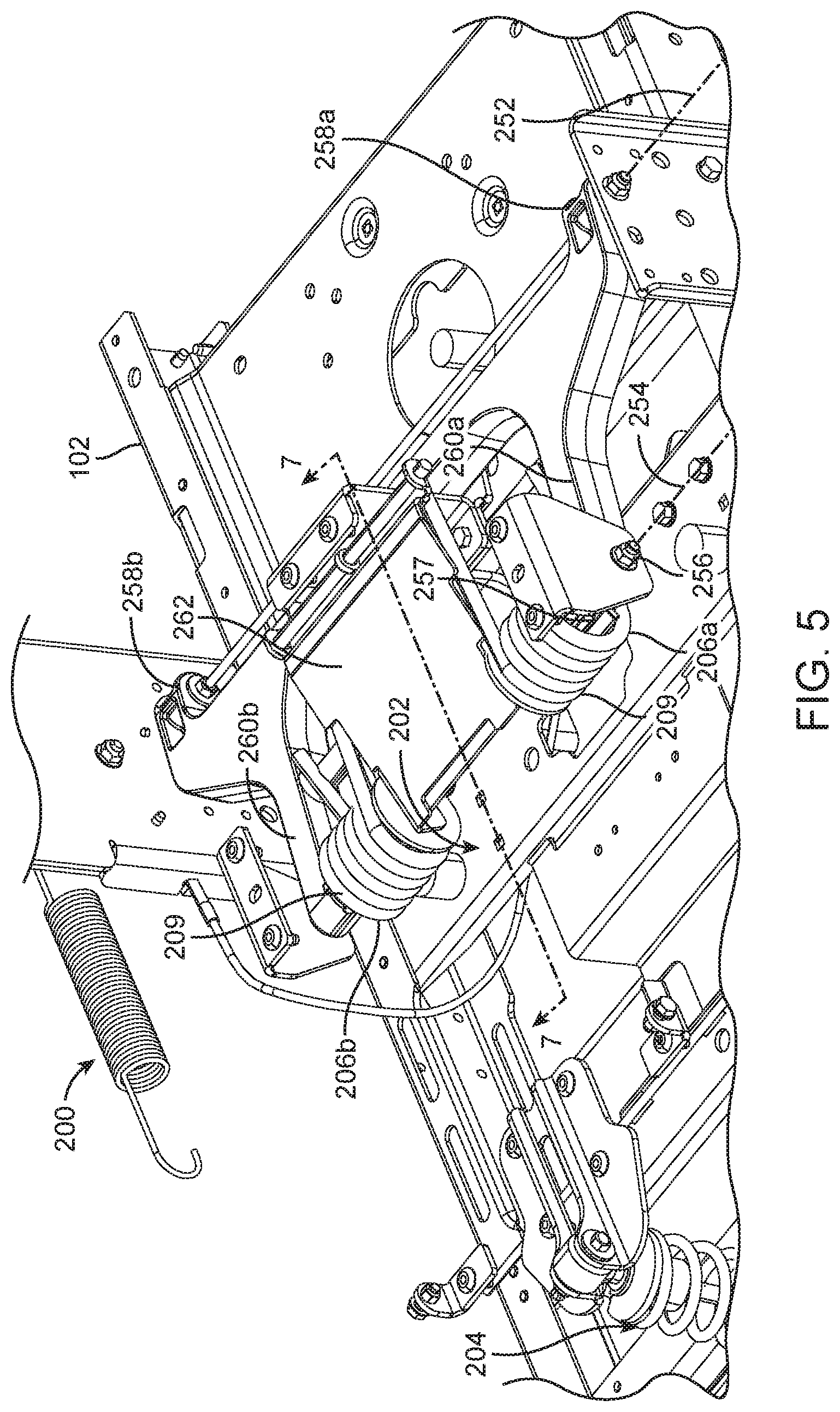 Patent US12311818 Figure 5 – Grounds maintenance vehicle with adjustable suspension system