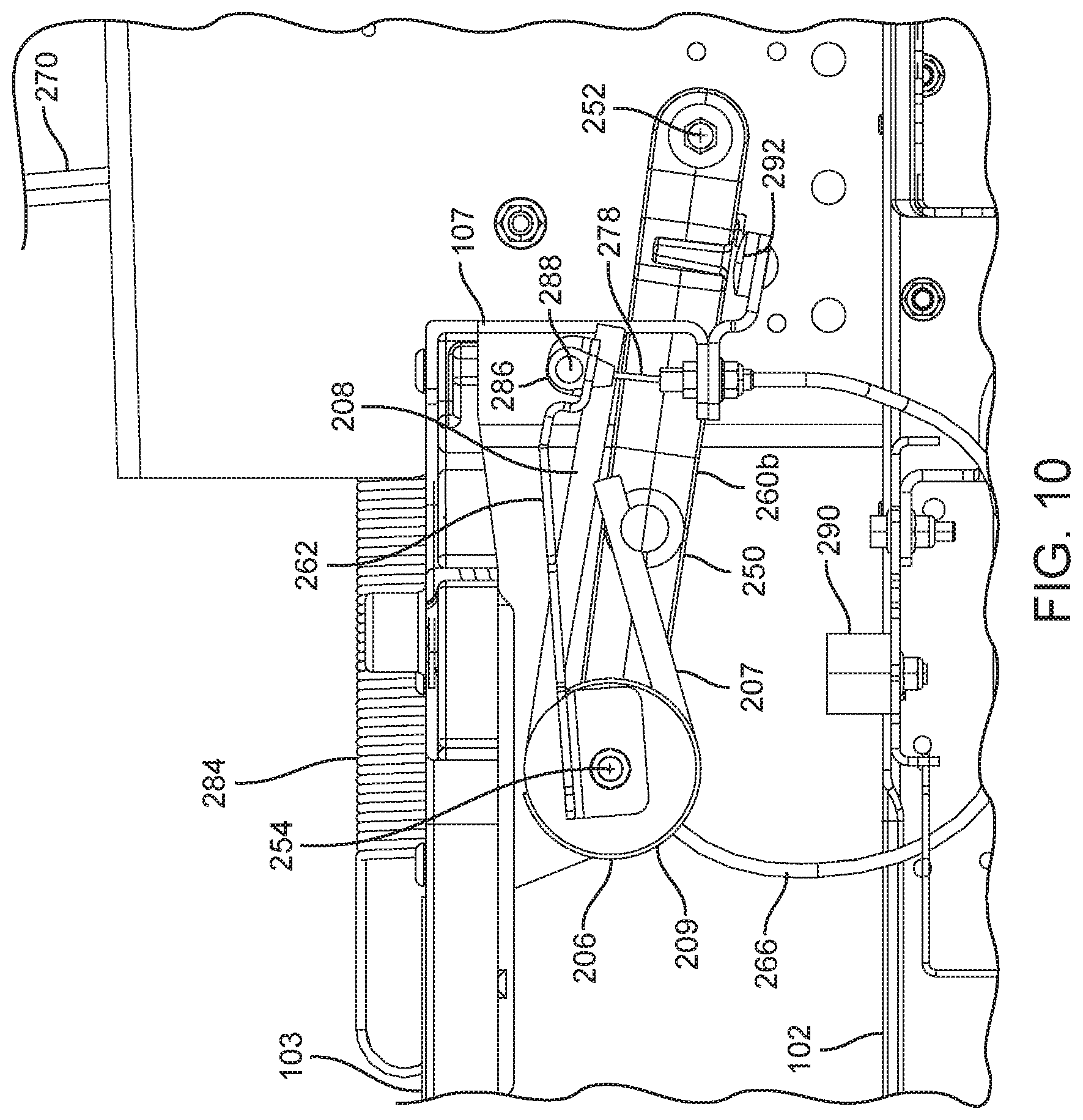 Patent US12311818 Figure 10 – Grounds maintenance vehicle with adjustable suspension system