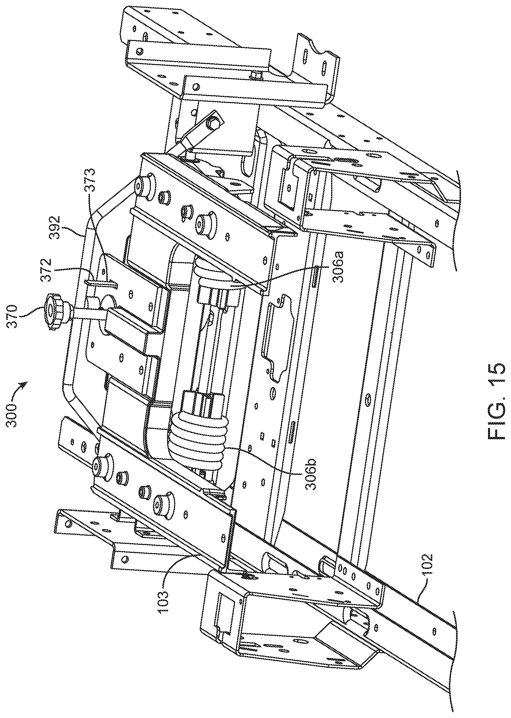 Patent US12311818 Figure 15 – Grounds maintenance vehicle with adjustable suspension system