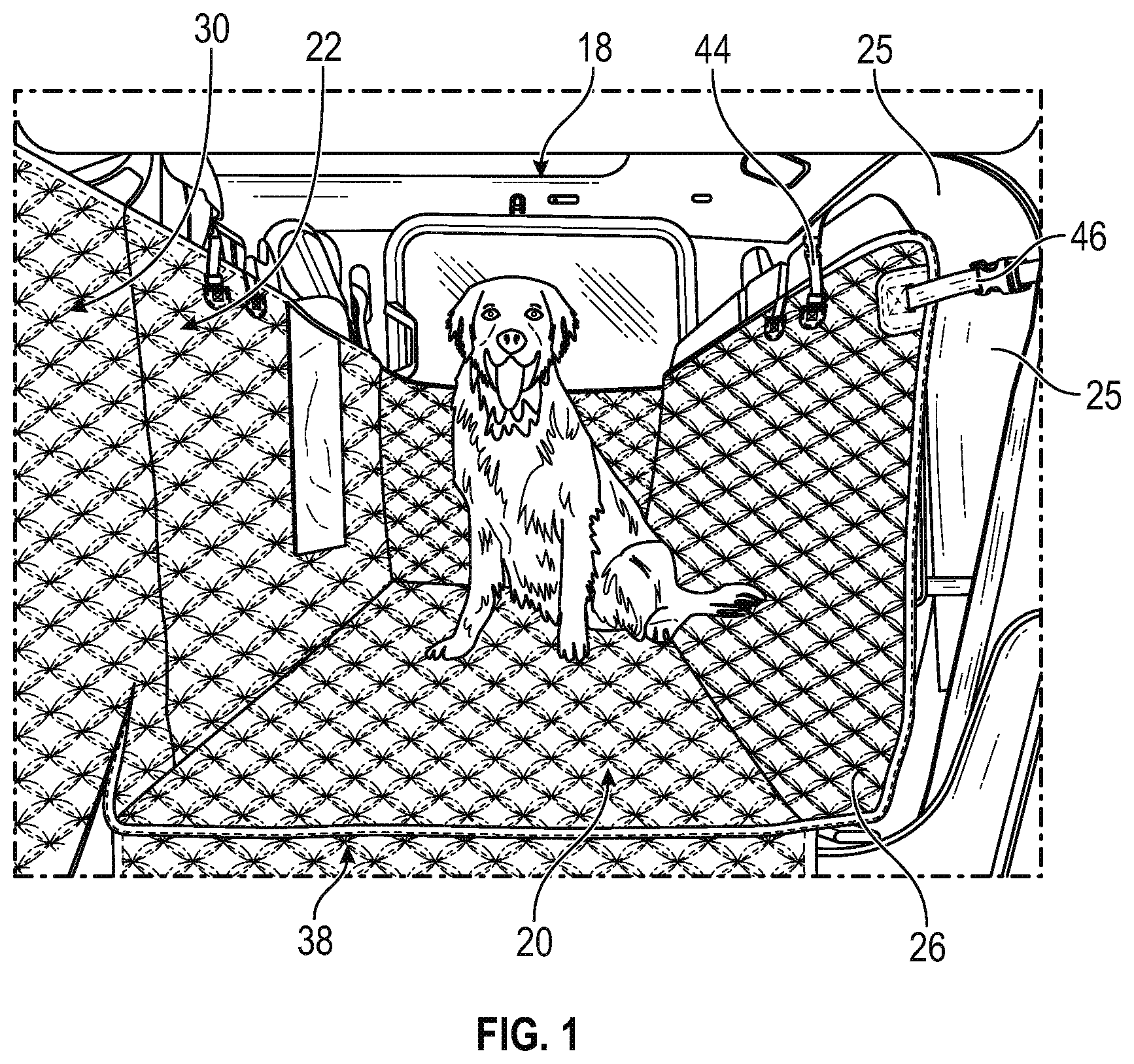 Patent US12311819 Figure 1 – Cover for fold-up vehicle seats
