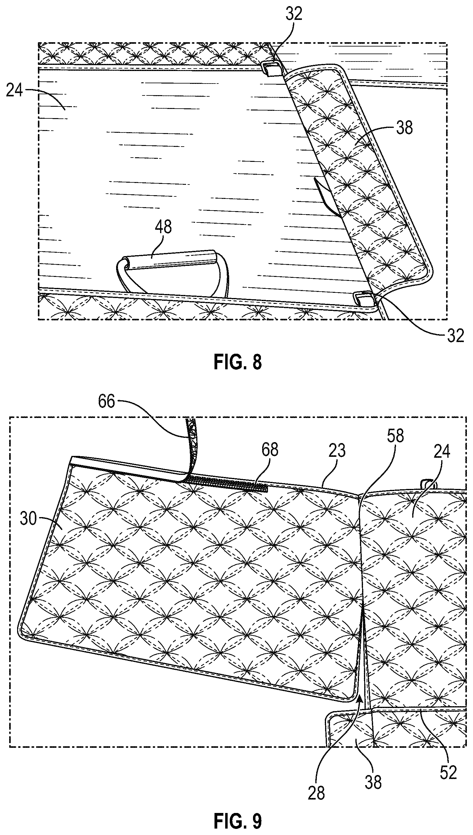 Patent US12311819 Figure 6 – Cover for fold-up vehicle seats