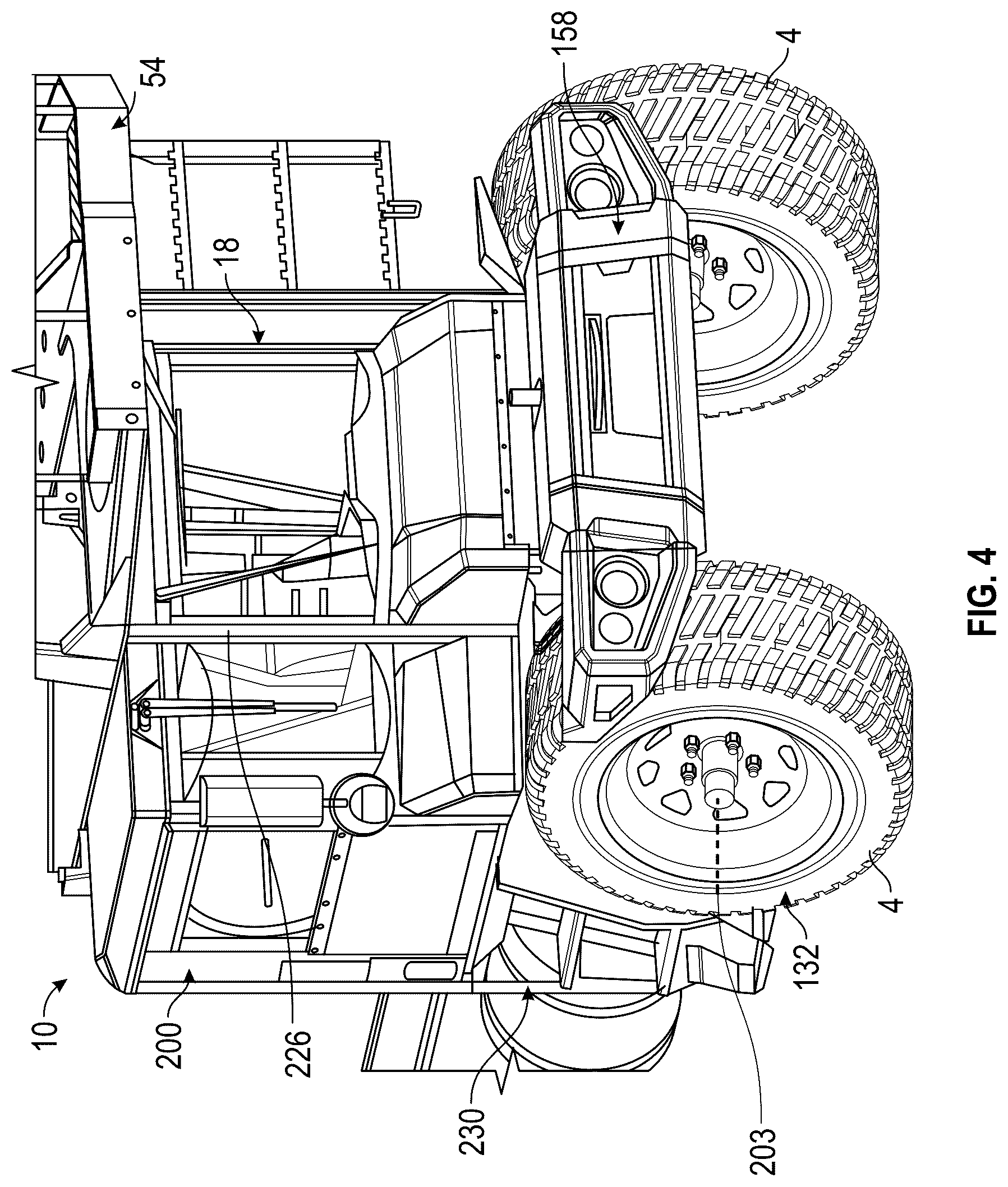 Patent US12311822 Figure 4 – Concrete mixer vehicle with trainer cab