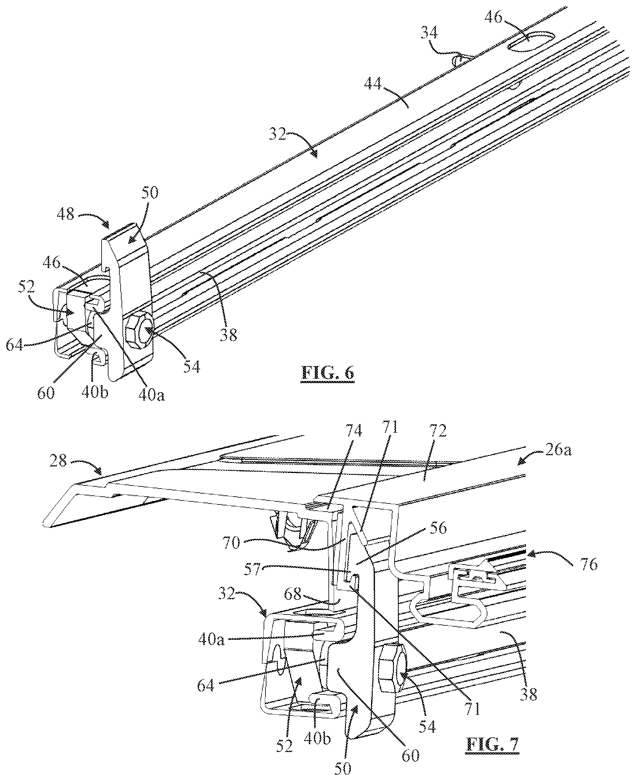 Patent US12311827 Figure 3 – Tonneau rail system and attachment device for securing a tonneau rail to a vehicle
