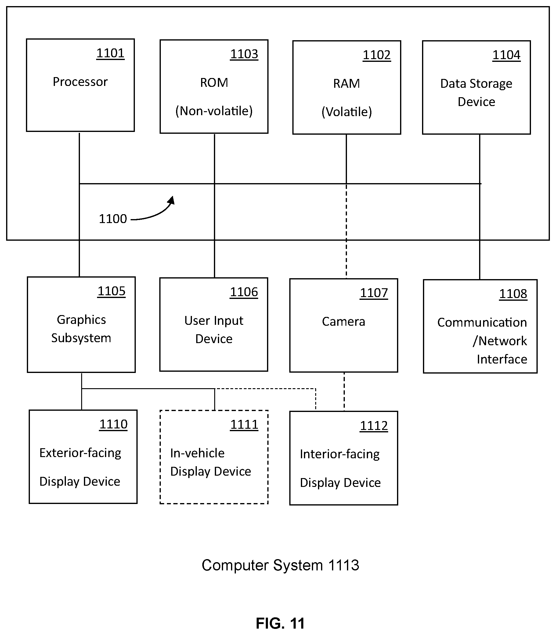 Patent US12311835 Figure 12 – Rear window-mounted double-sided display for emergency vehicle use
