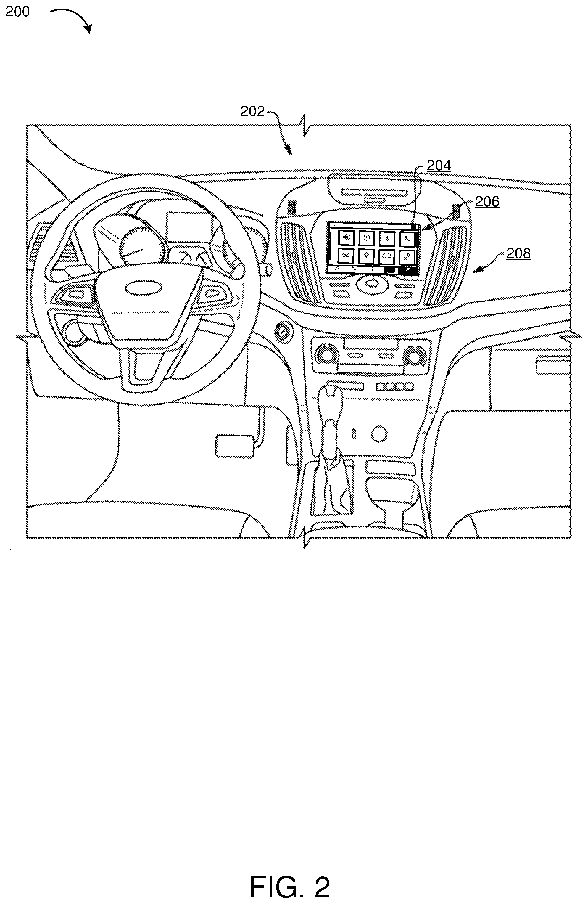 Patent US12311841 Figure 2 – Systems and methods for rear passenger attention attraction