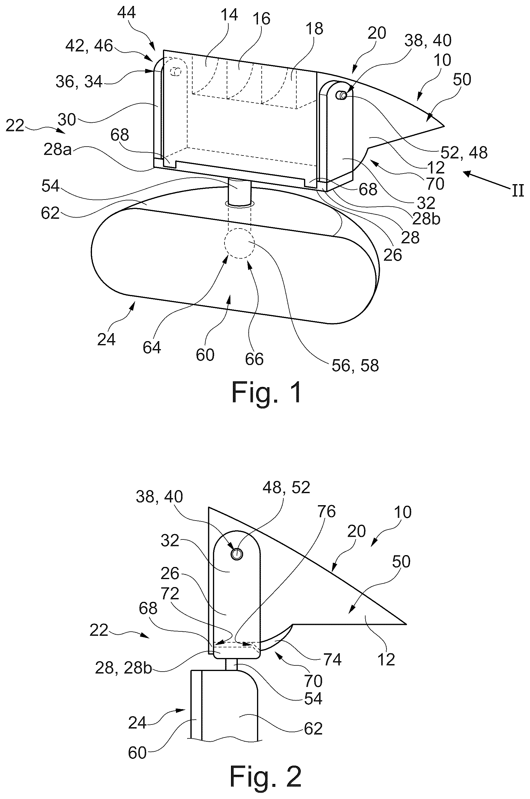 Patent US12311843 Figure 1 – Mounting bracket for an interior mirror assembly of a vehicle, interior mirror module and interior module