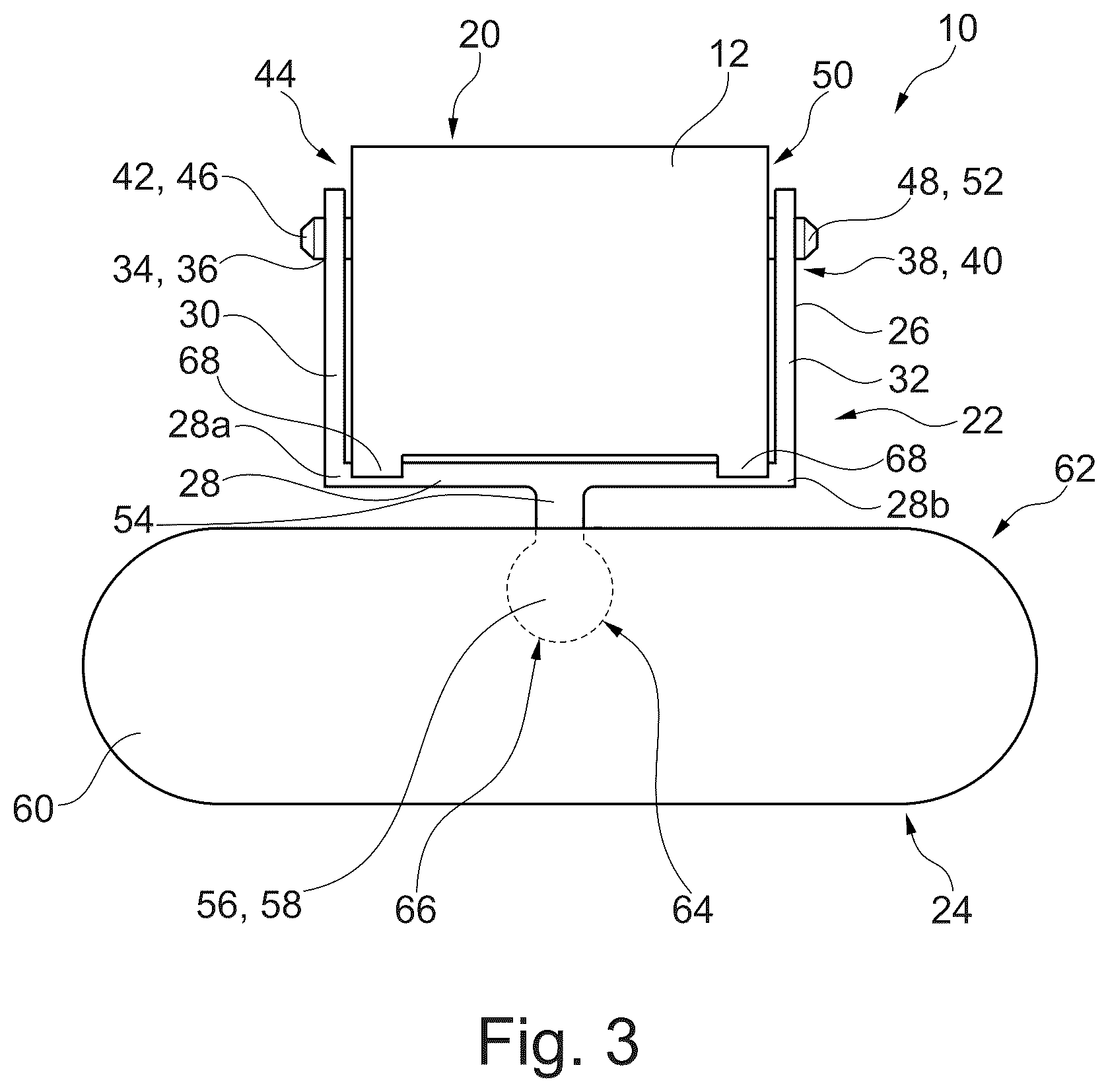 Patent US12311843 Figure 2 – Mounting bracket for an interior mirror assembly of a vehicle, interior mirror module and interior module