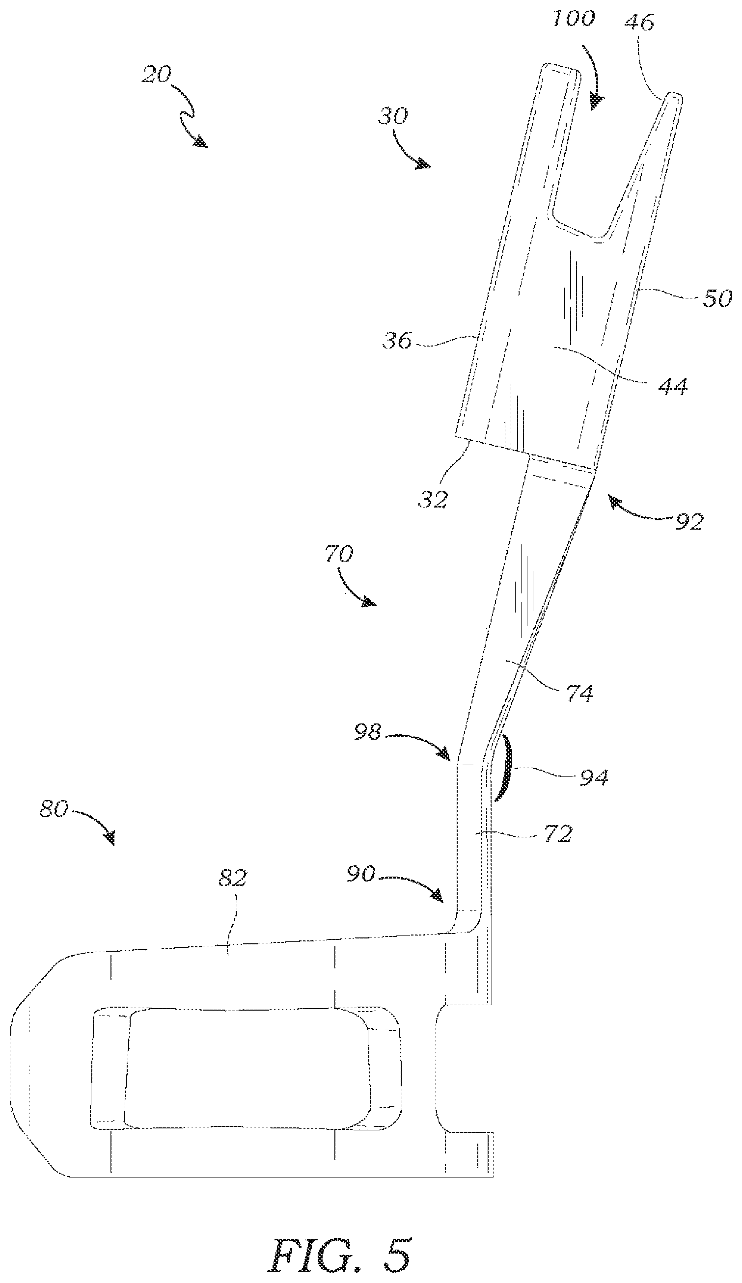 Patent US12311846 Figure 5 – Retainer for a mobile device and method of use thereof